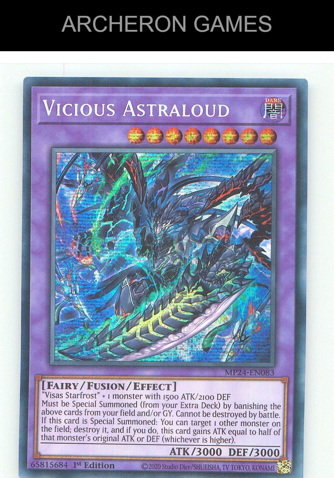 Vicious Astraloud Prismatic Secret Rare YUGIOH Card 1st Edition