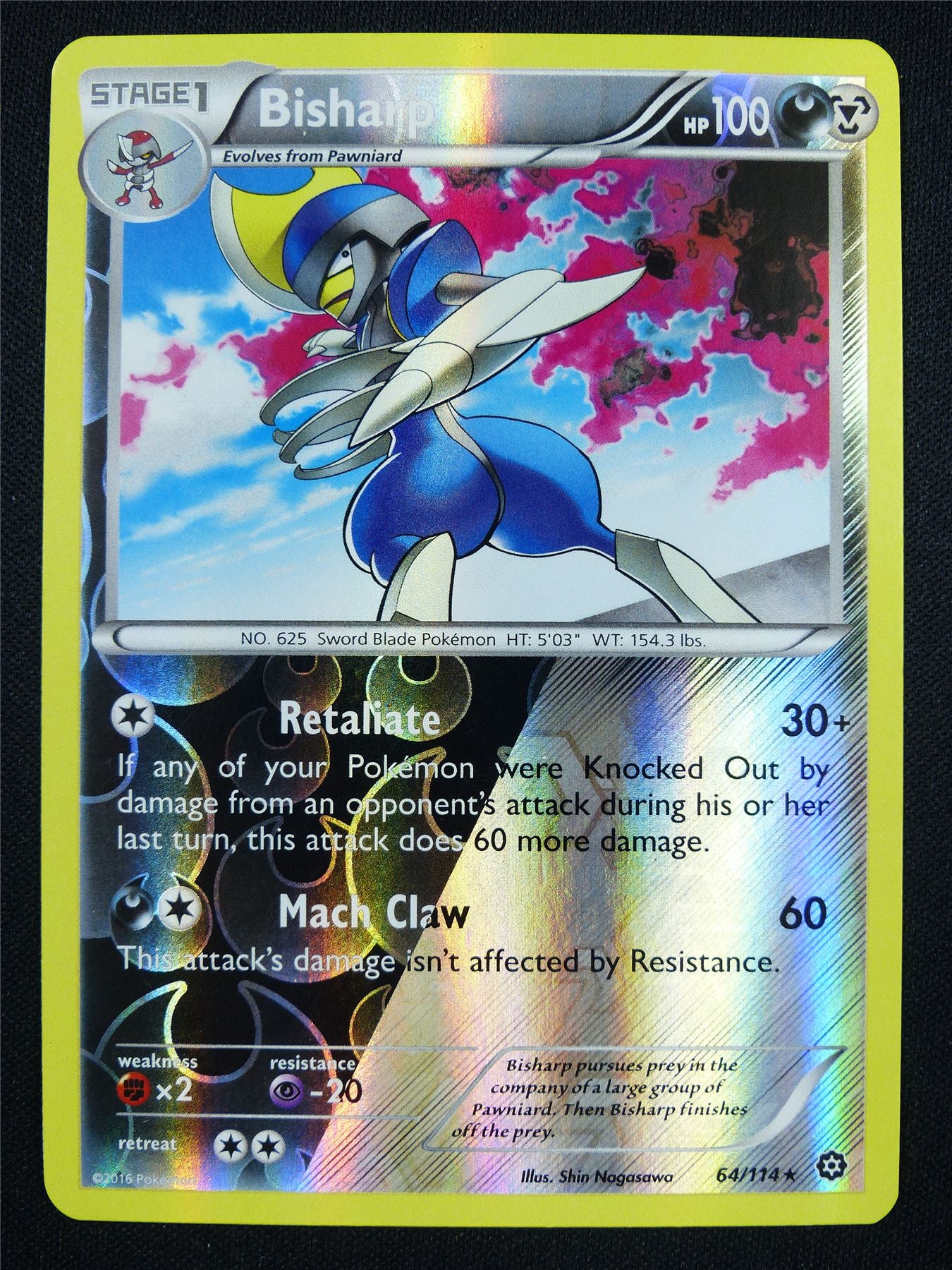 Bisharp 64/114 Reverse Holo - Pokemon Card #235
