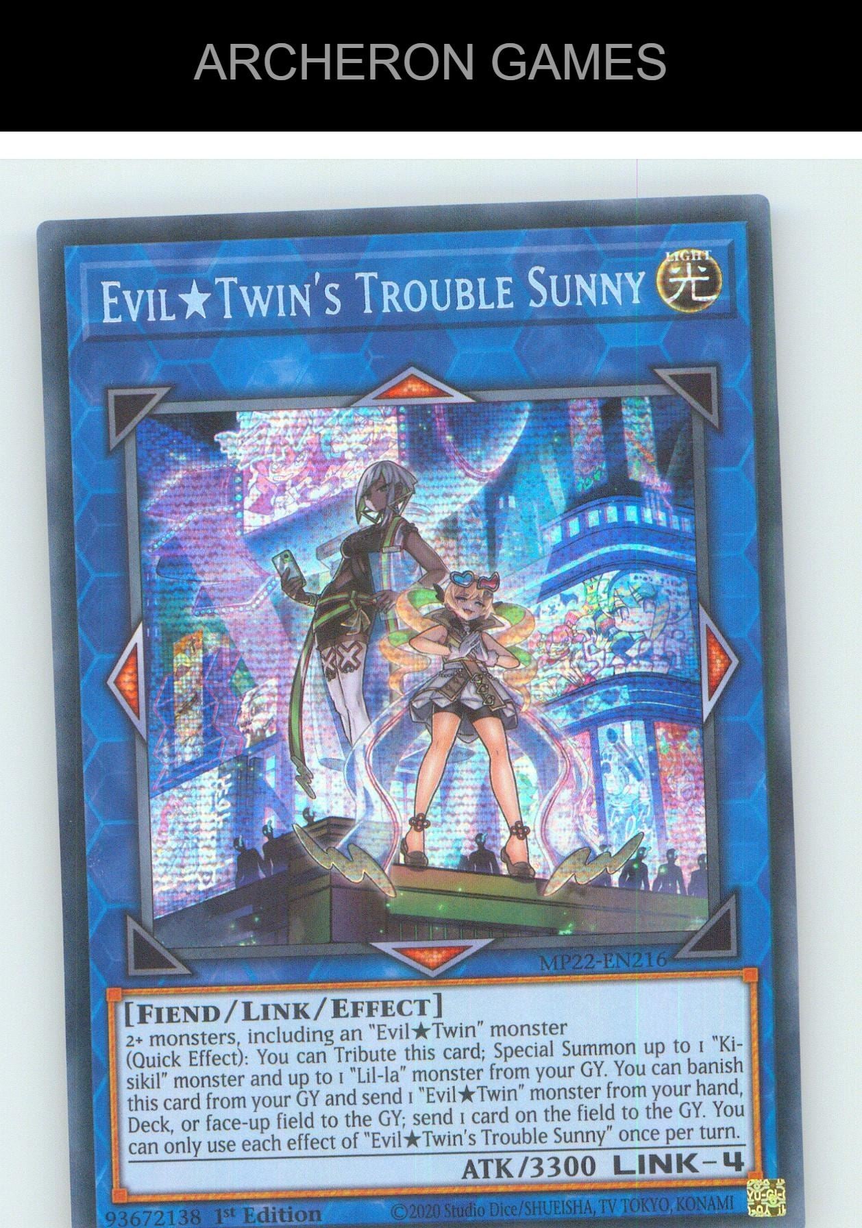 Evil Twin's Trouble Sunny Prismatic Secret Rare YUGIOH Card 1st Edition