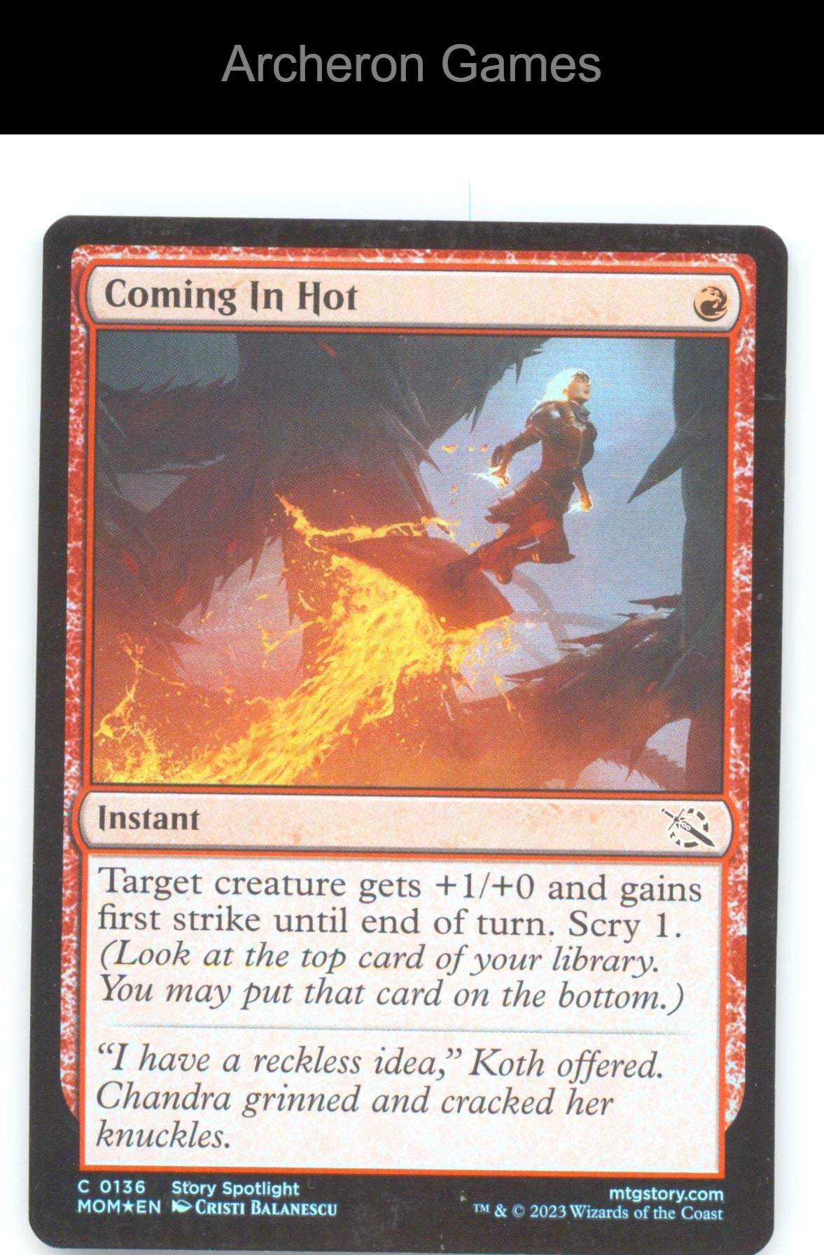 Coming In Hot MOM 136 C MTG Card March of the Machine Foil