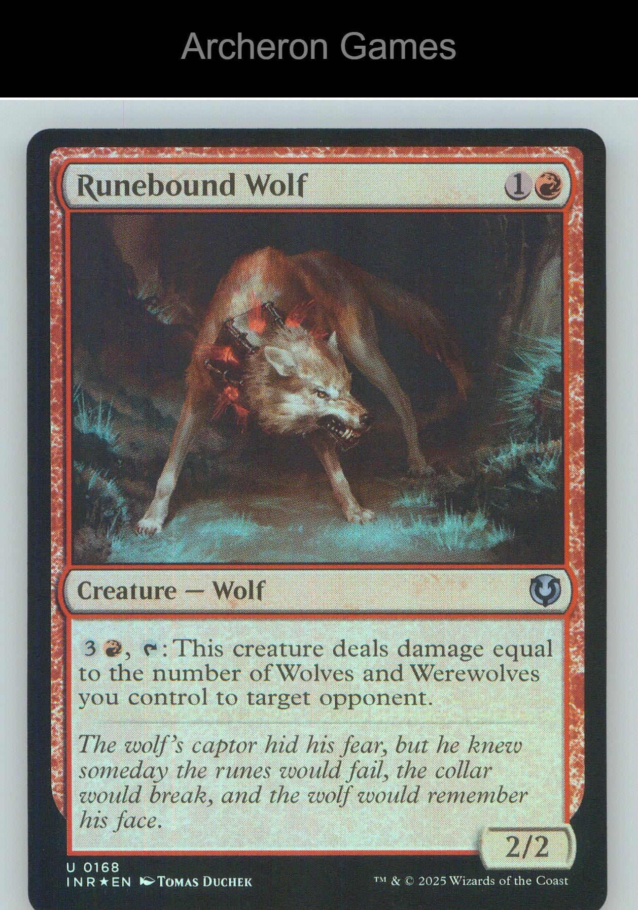 Runebound Wolf INR 168 UC MTG Card NM/EX+ Foil