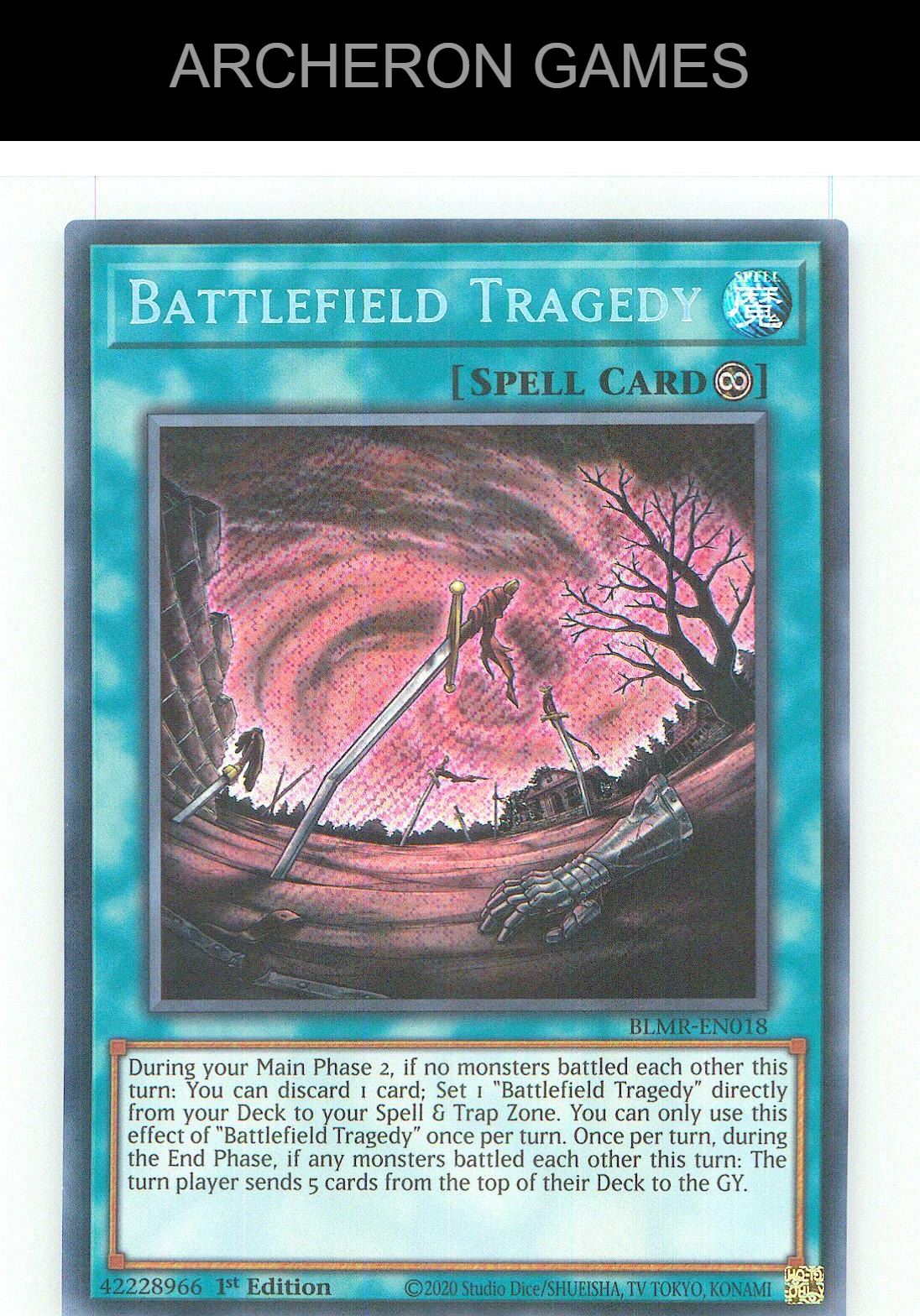 Battlefield Tragedy SEC YUGIOH Card 1st Edition