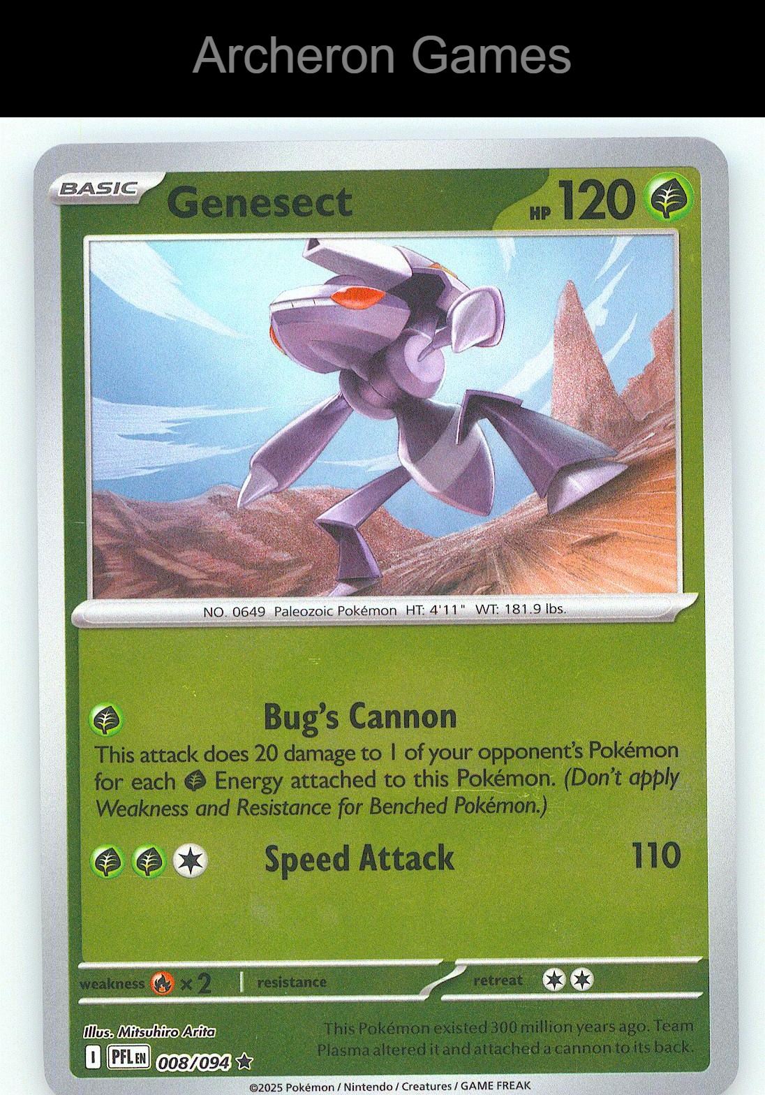 Pokemon Card Genesect PFL 008/094 R Phantasmal Flames Reverse Holo