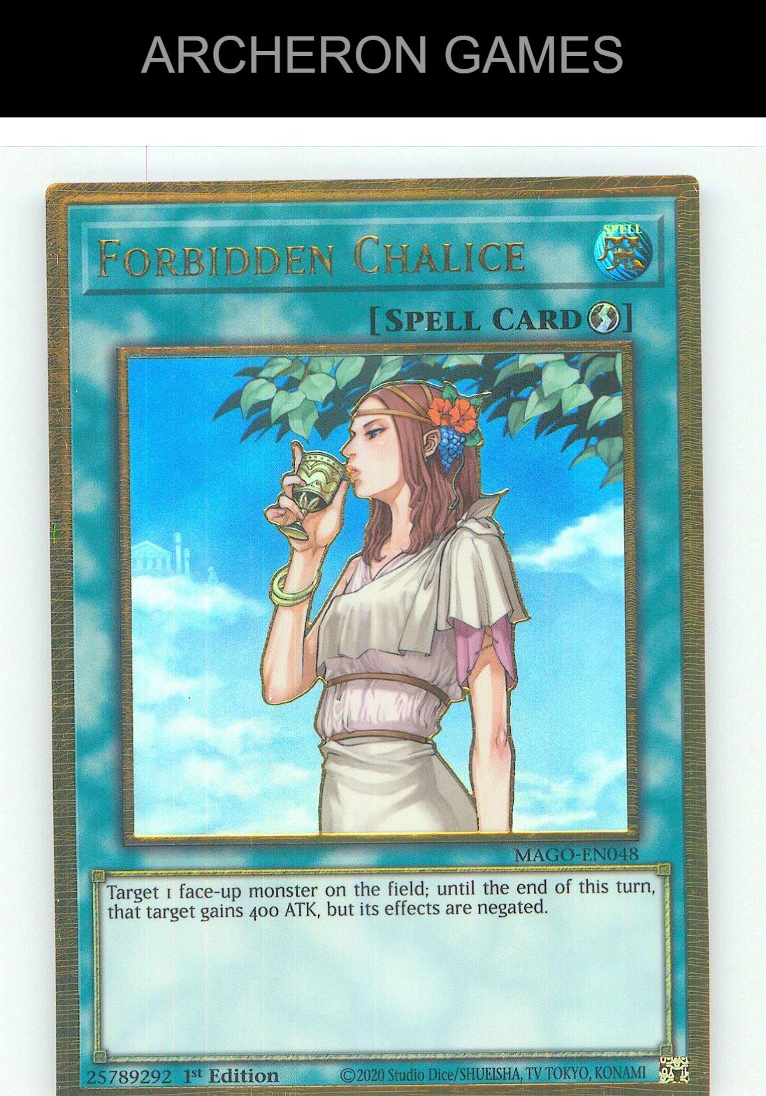 Forbidden Chalice Premium Gold Rare YUGIOH Card 1st Edition
