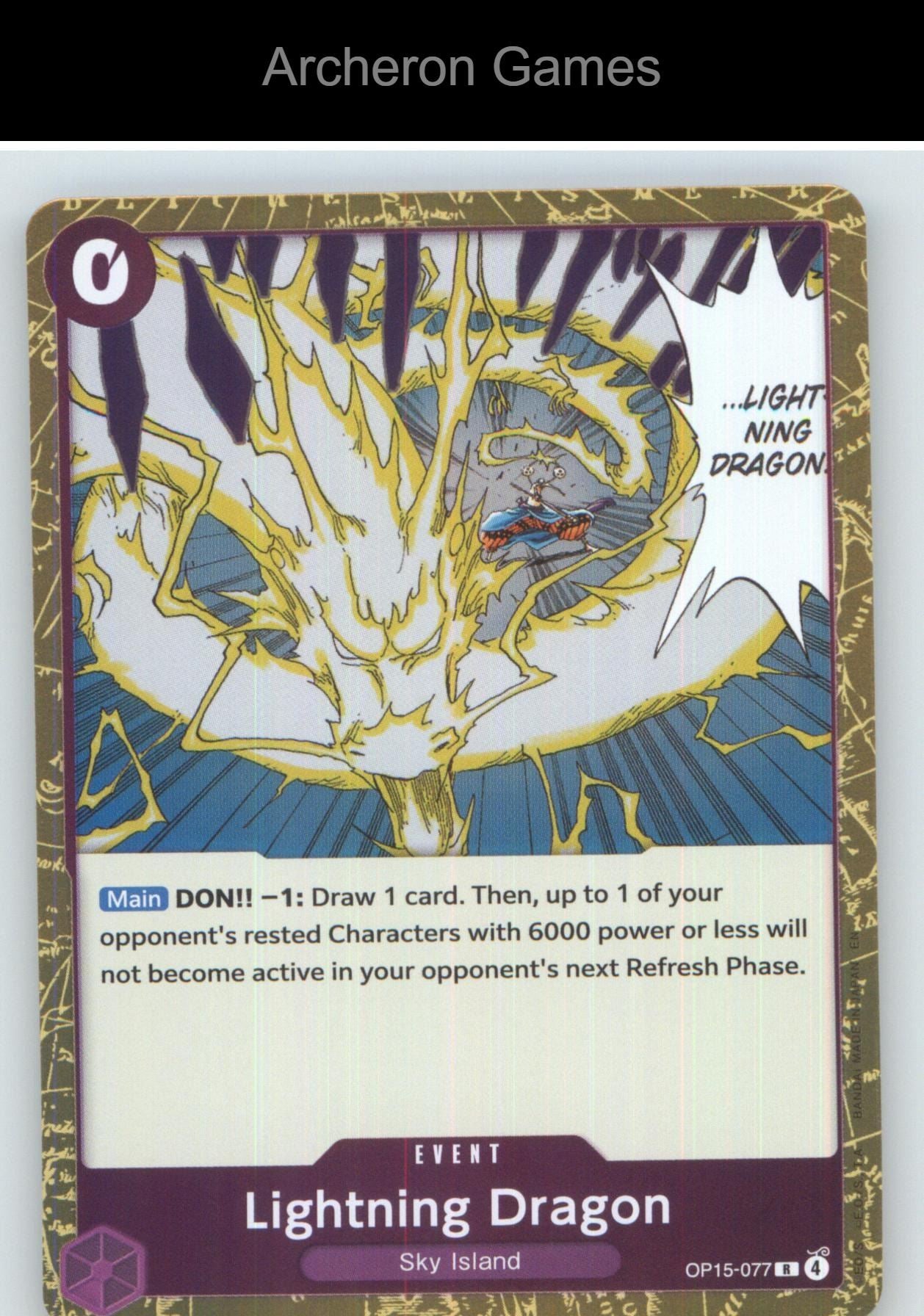 Lightning Dragon OP15-077 One Piece Card NM/EX+ Foil