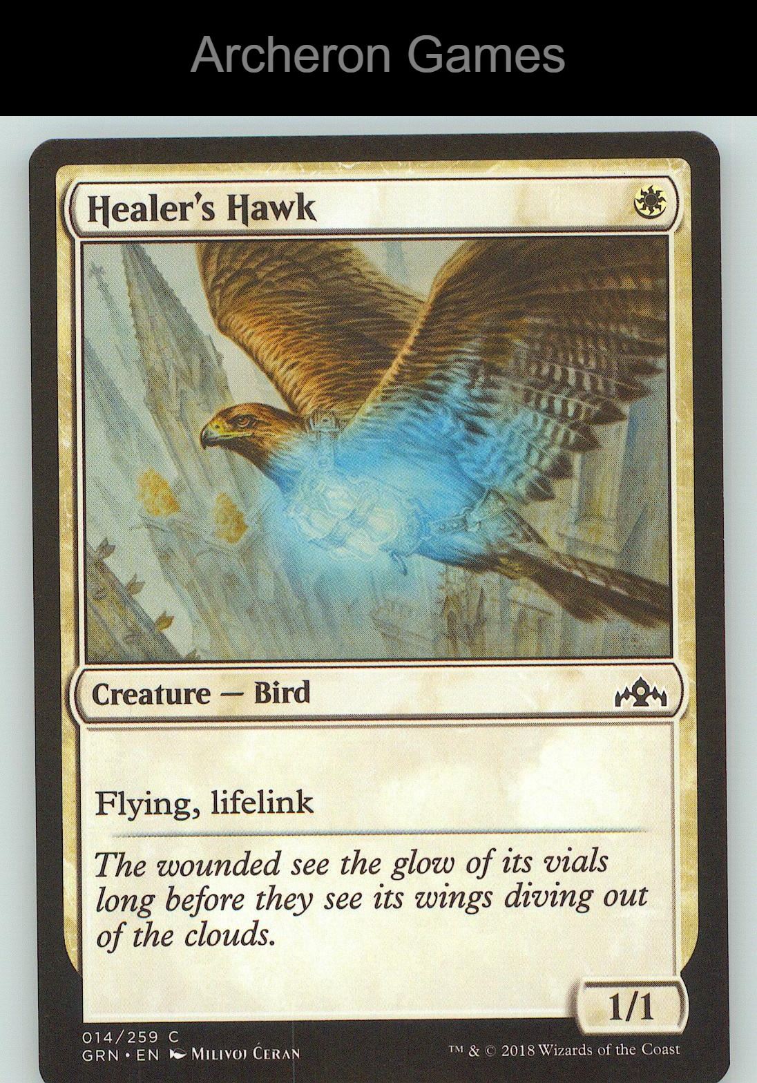 Healer's Hawk GRN 14 C MTG Card NM/EX+