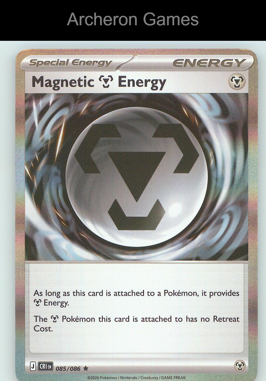 Pokemon Card Magnetic Metal Energy (Non-Holo) PR 085/086 R Deck Exclusives