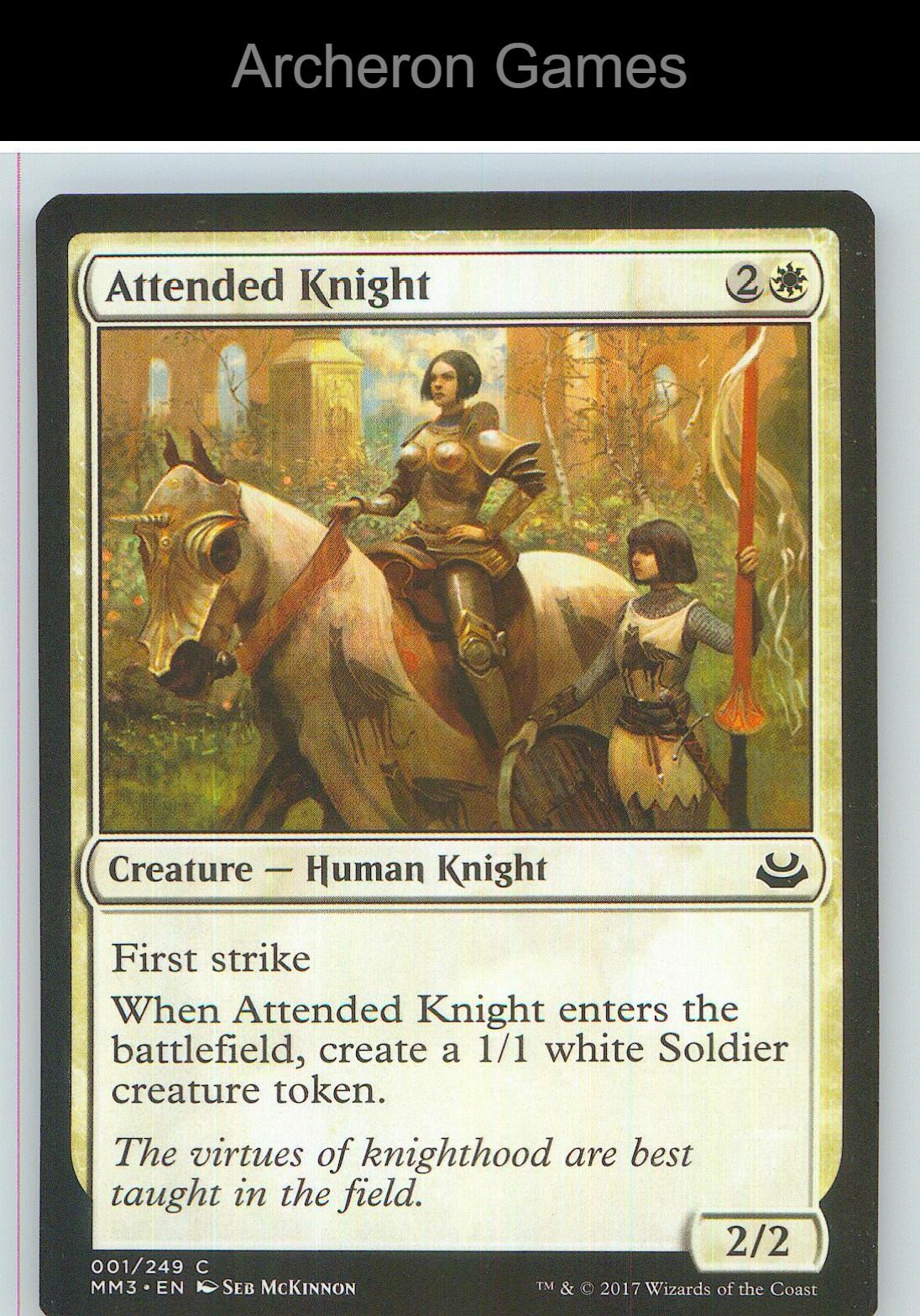 Attended Knight MM3 1 C MTG Card NM/EX+