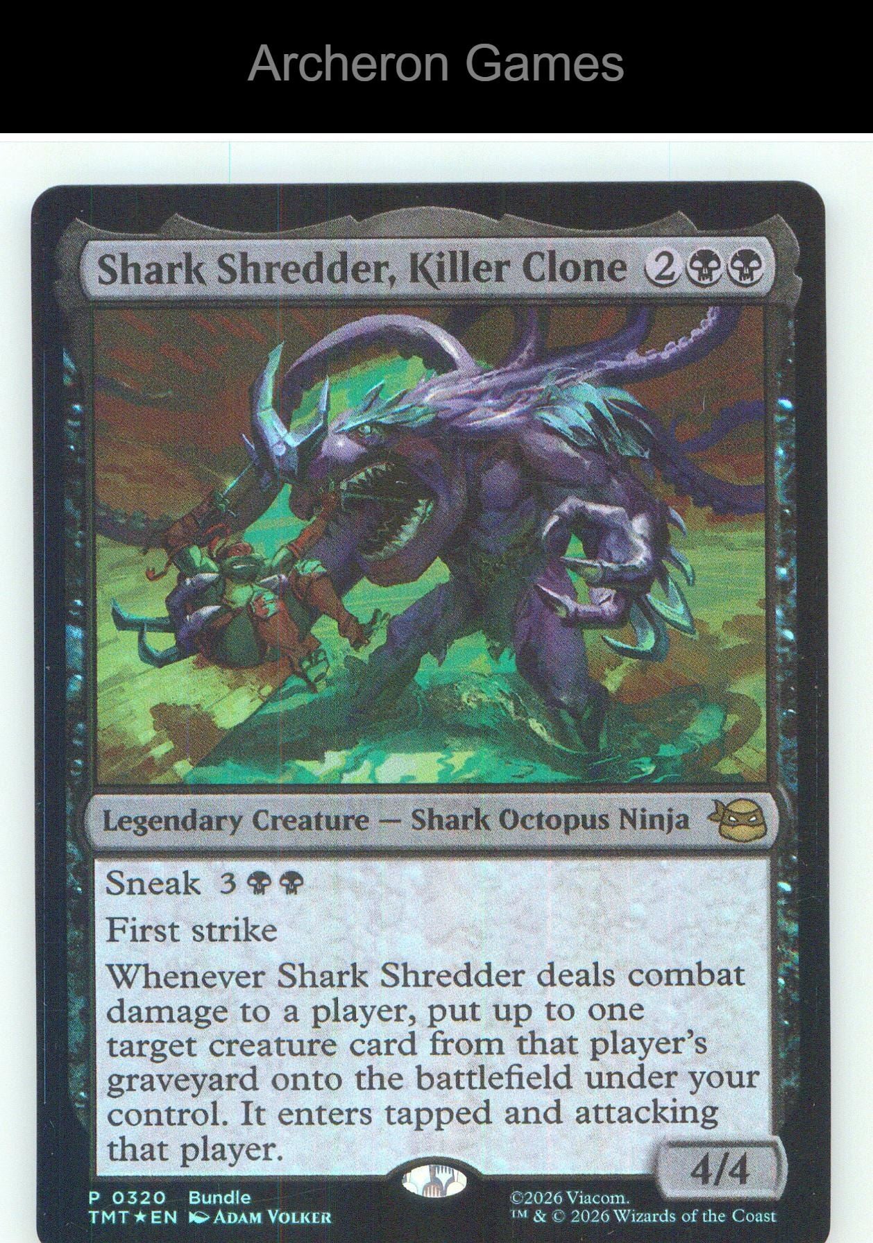 Shark Shredder, Killer Clone UMP 320 HOLO P MTG Card NM/EX+ Foil
