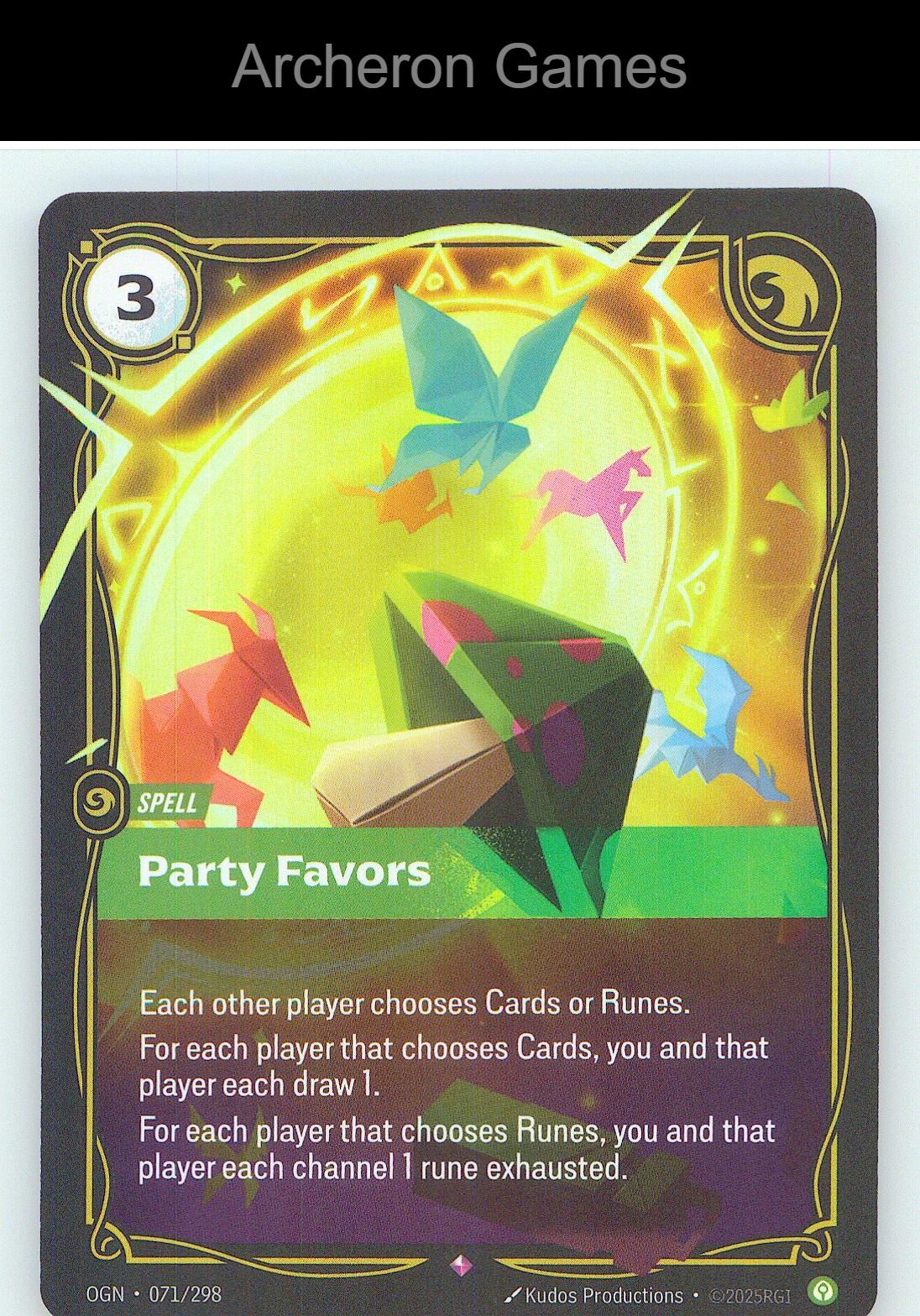 Party Favors OGN 071/298 R Origins Riftbound Card