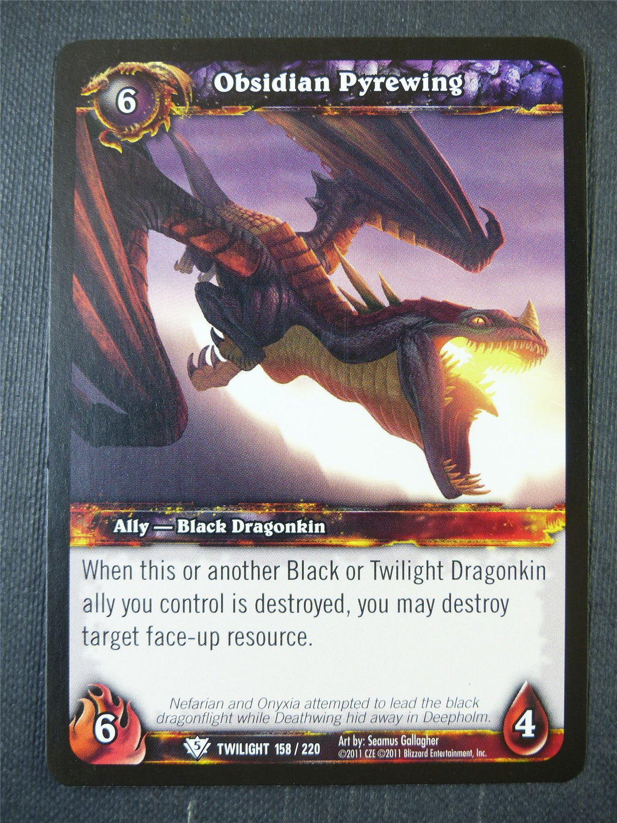 Obsidian Pyrewing 158/220 - WoW Card #18A