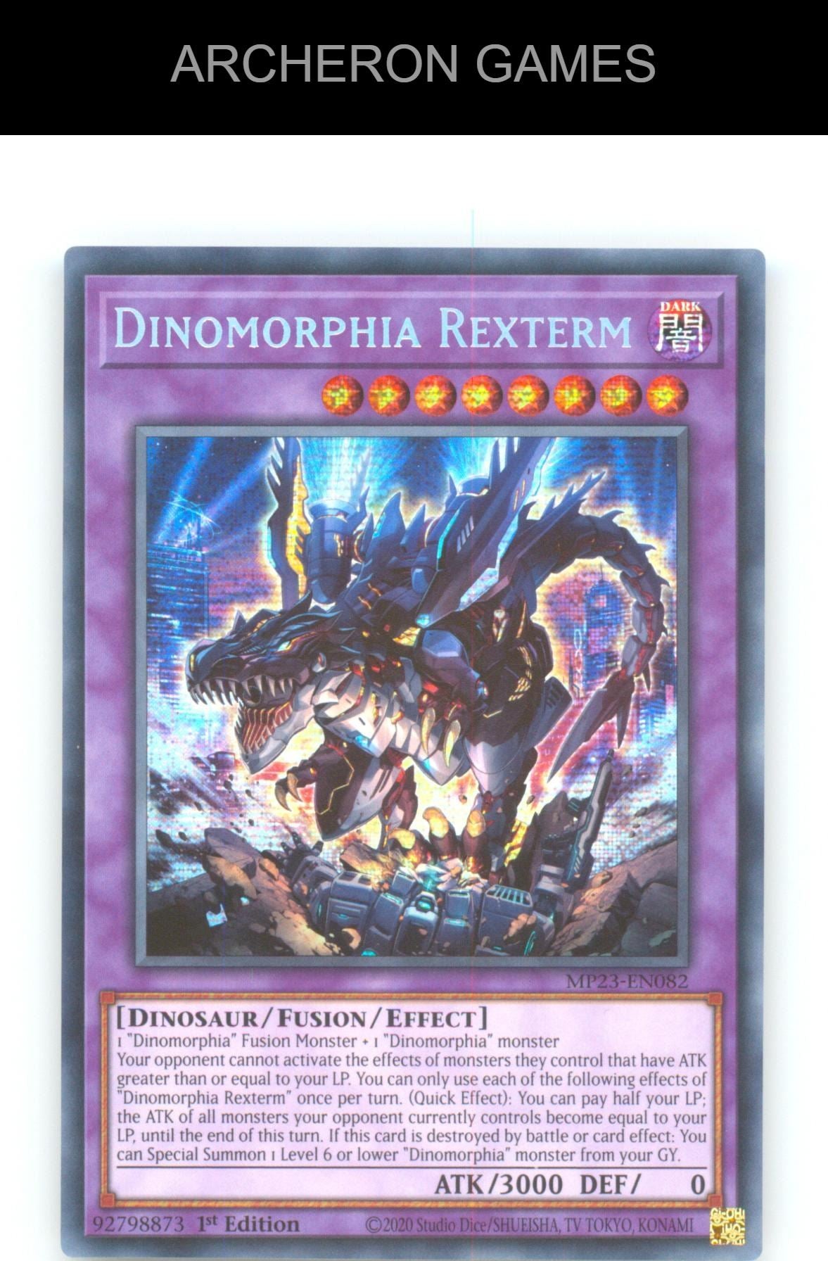 Dinomorphia Rexterm Prismatic Secret Rare YUGIOH Card 1st Edition
