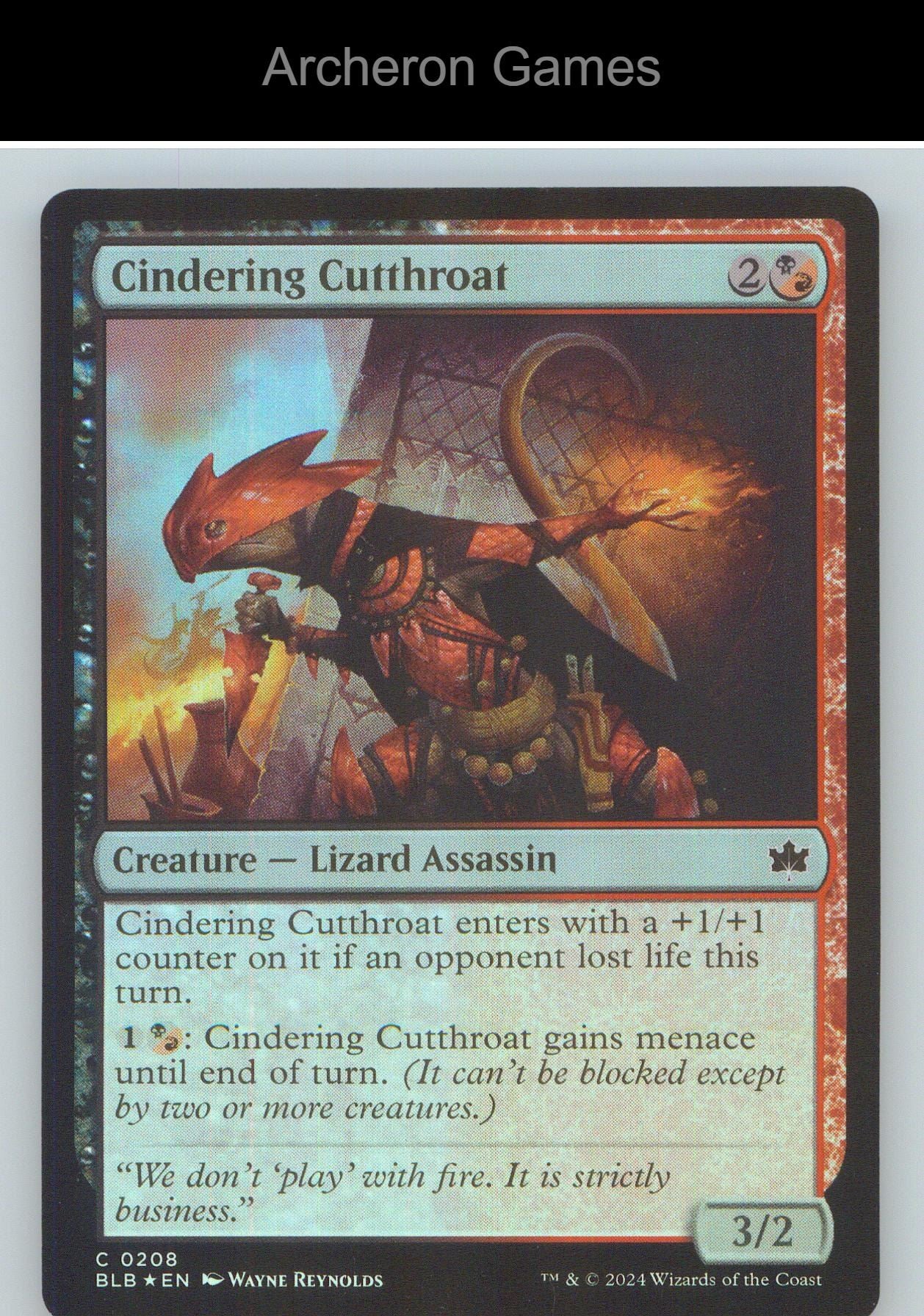 Cindering Cutthroat BLB 208 C MTG Card NM/EX+ Foil