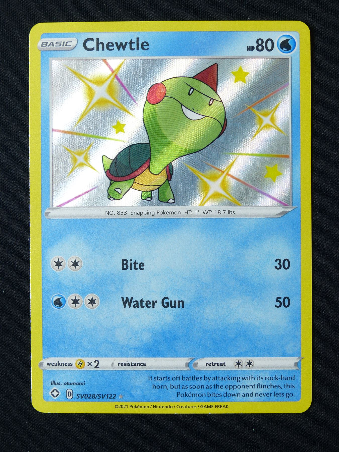 Shiny Chewtle SV028/SV122 Holo - Pokemon Card #6Z7