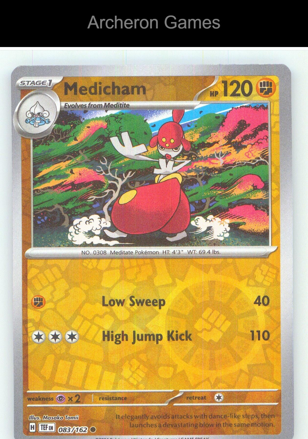 Pokemon Card Medicham TEF 083/162 C Temporal Forces Reverse Holo