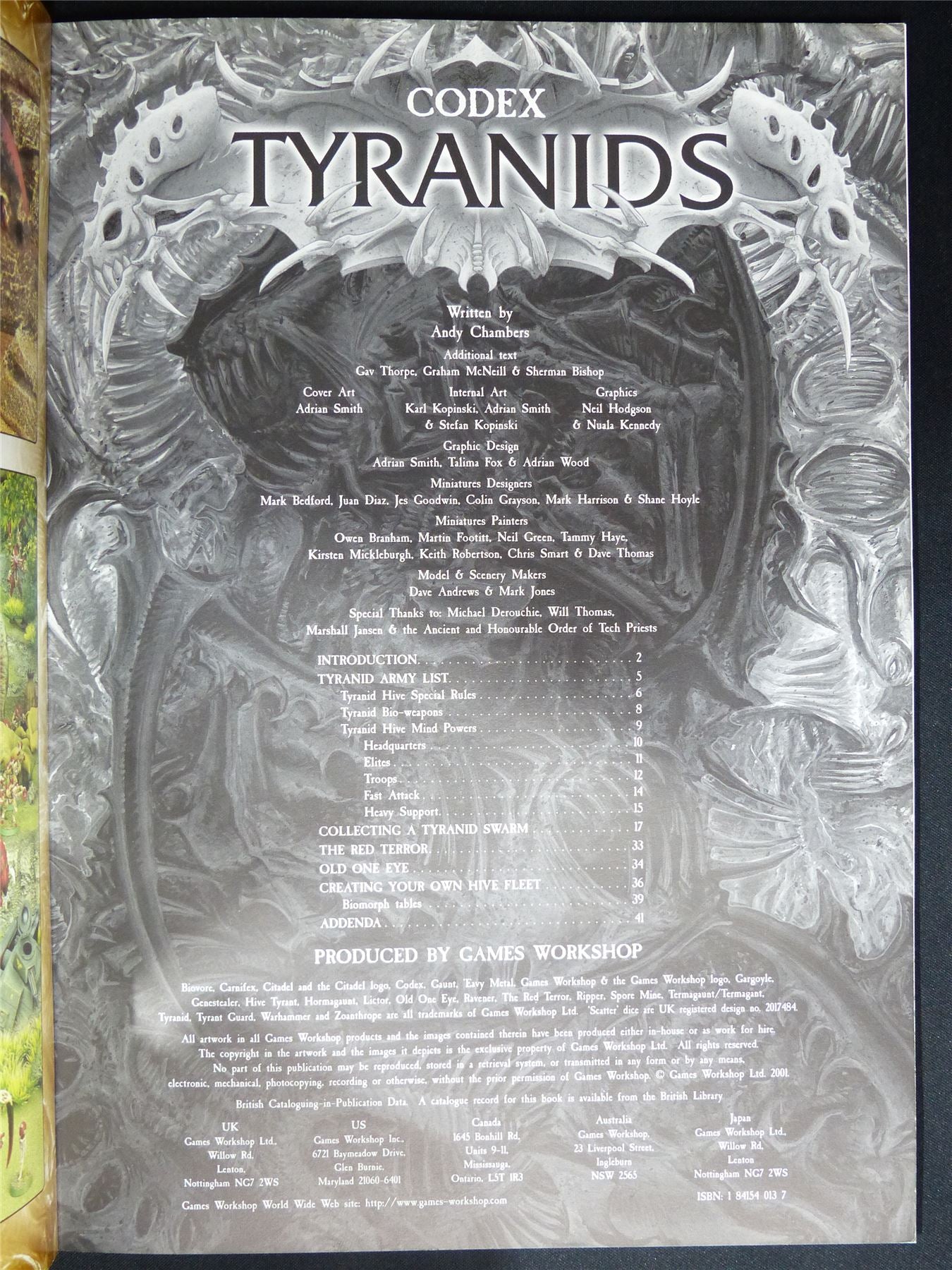 Tyranids 3rd Edition Codex 2001 Softback - Warhammer 40K #1PD