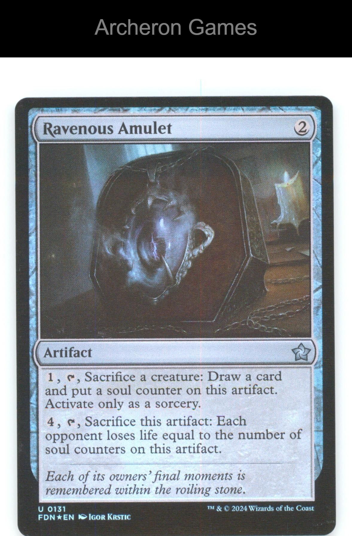 Ravenous Amulet FDN 131 UC MTG Card Foundations Foil