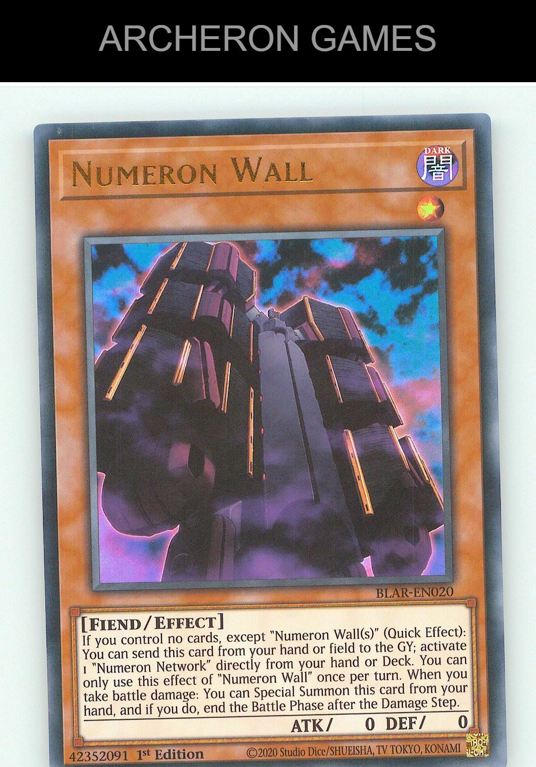 Numeron Wall UR YUGIOH Card 1st Edition