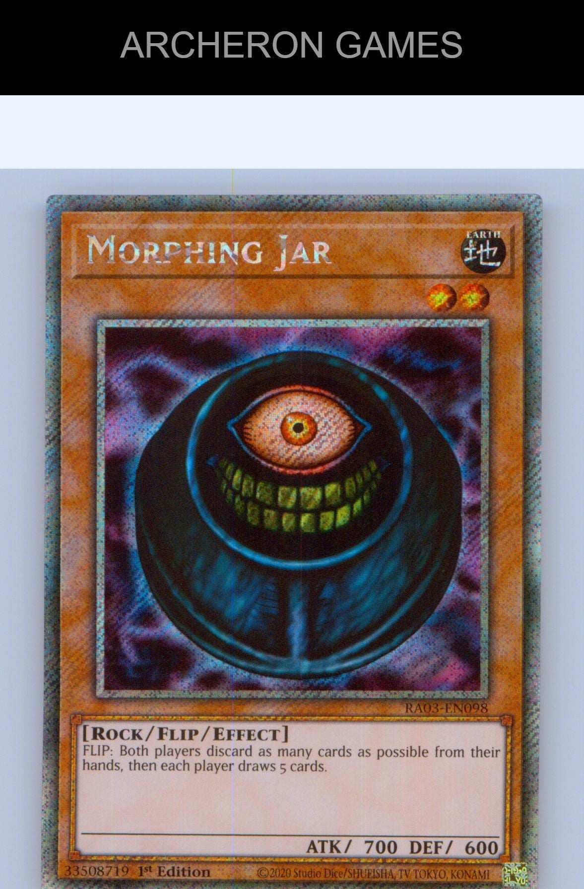 Morphing Jar (Platinum Secret Rare) Platinum Secret Rare YUGIOH Card 1st Edition