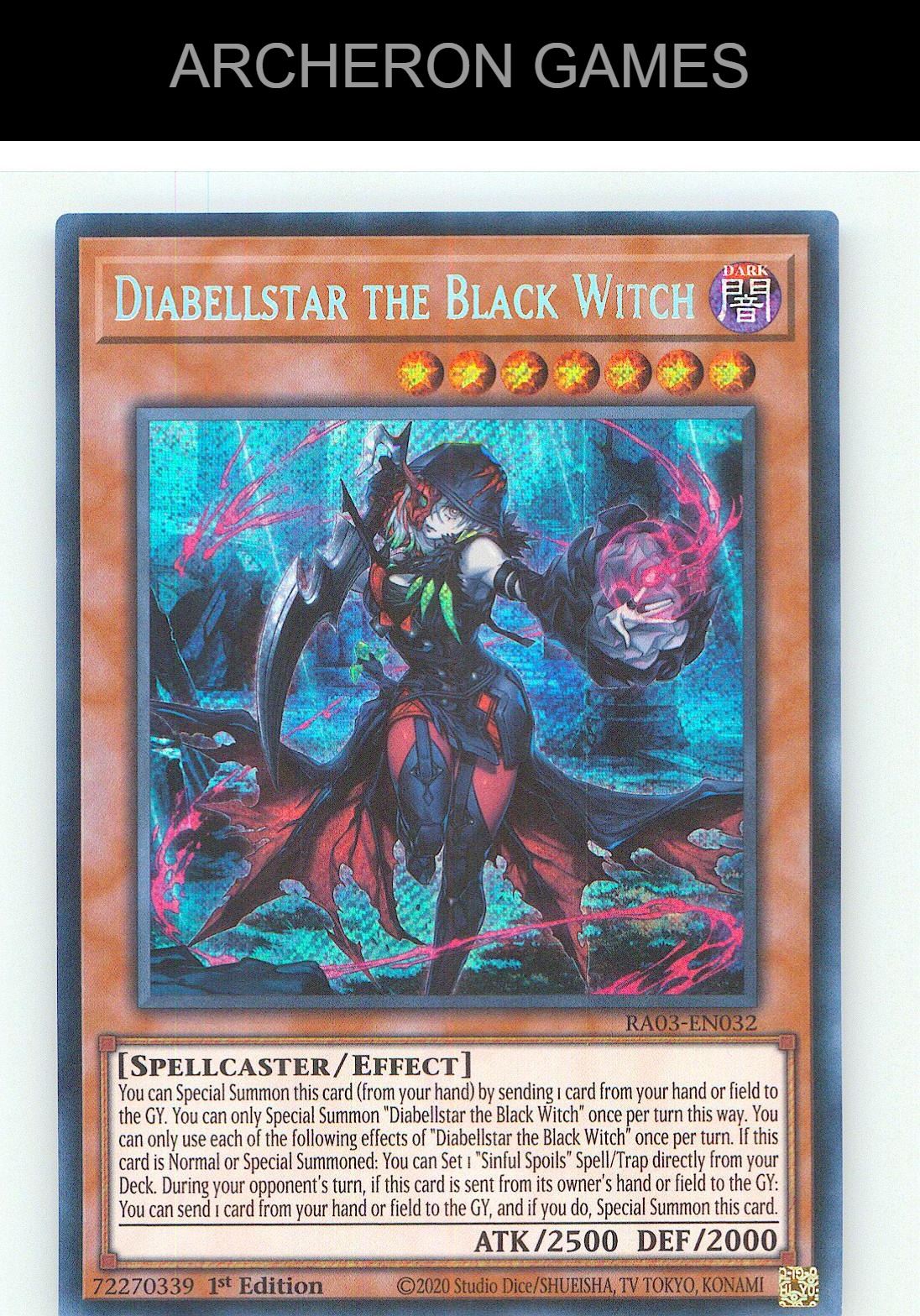 Diabellstar the Black Witch (Secret Rare) SEC YUGIOH Card 1st Edition