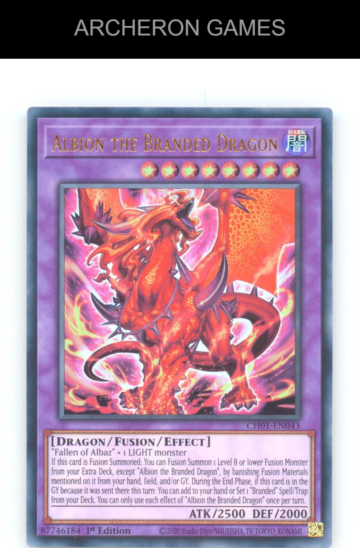 Albion the Branded Dragon Ultra Rare YUGIOH Card 1st Edition
