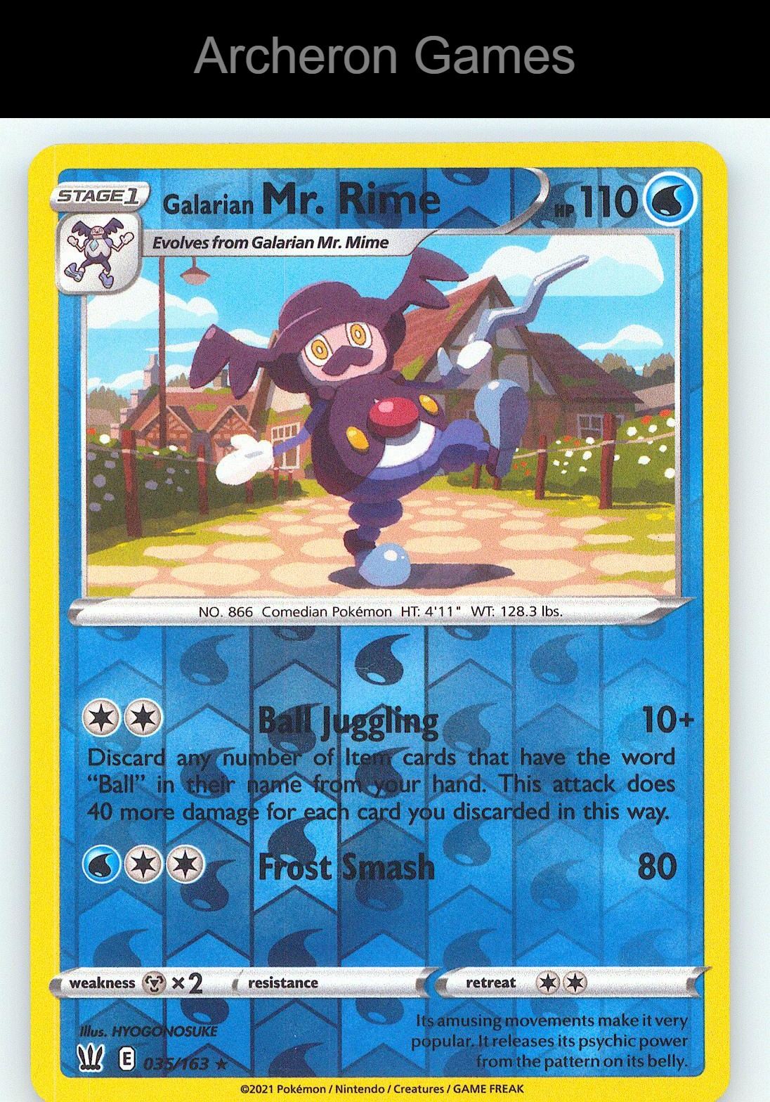 Pokemon Card Galarian Mr. Rime BST 035/163 R Battle Styles Reverse Holo