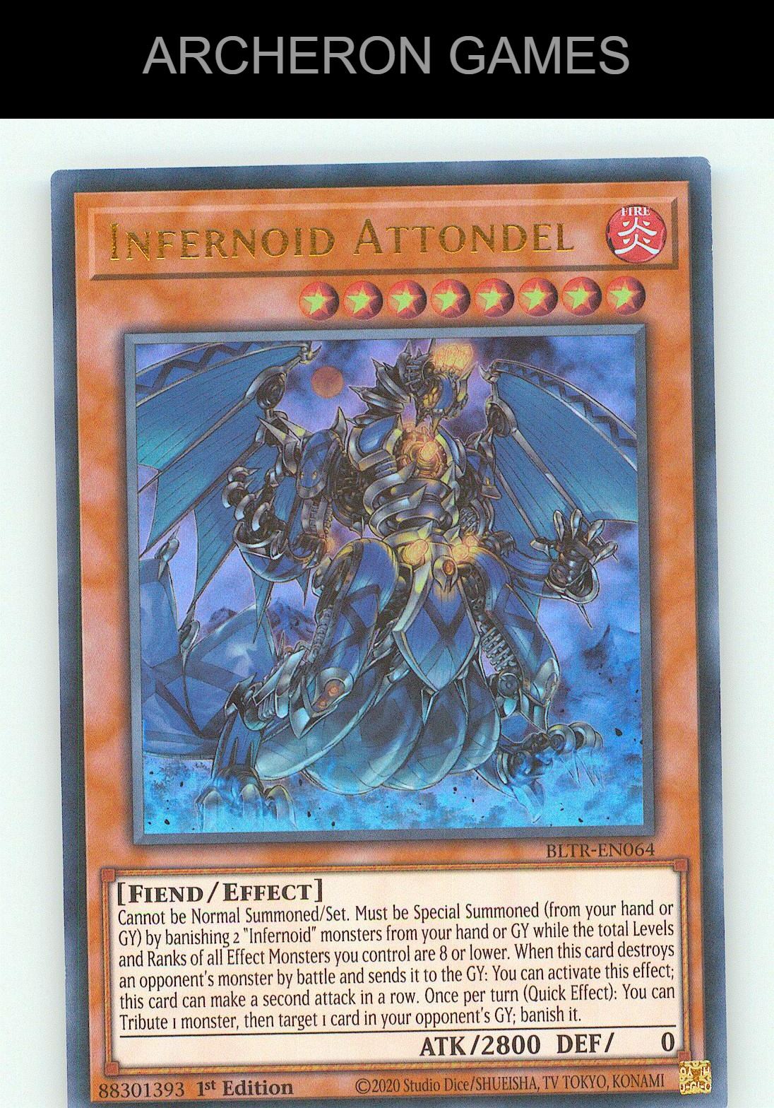 Infernoid Attondel UR YUGIOH Card 1st Edition