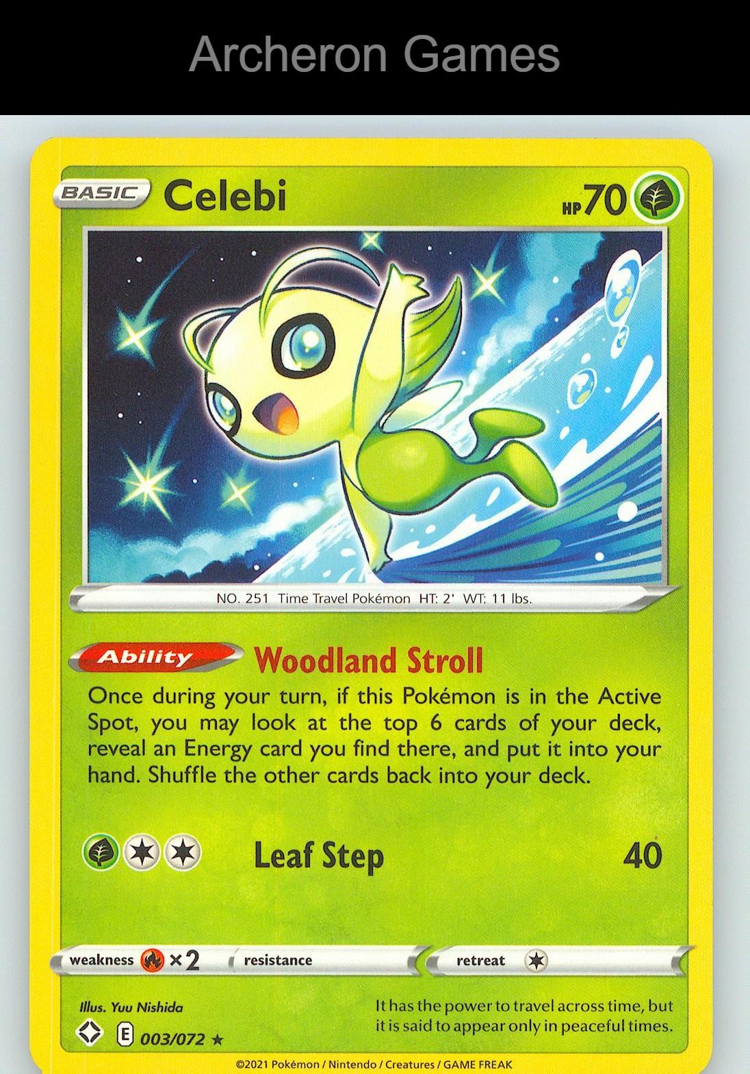 Pokemon Card Celebi SHF 003/072 R Shining Fates