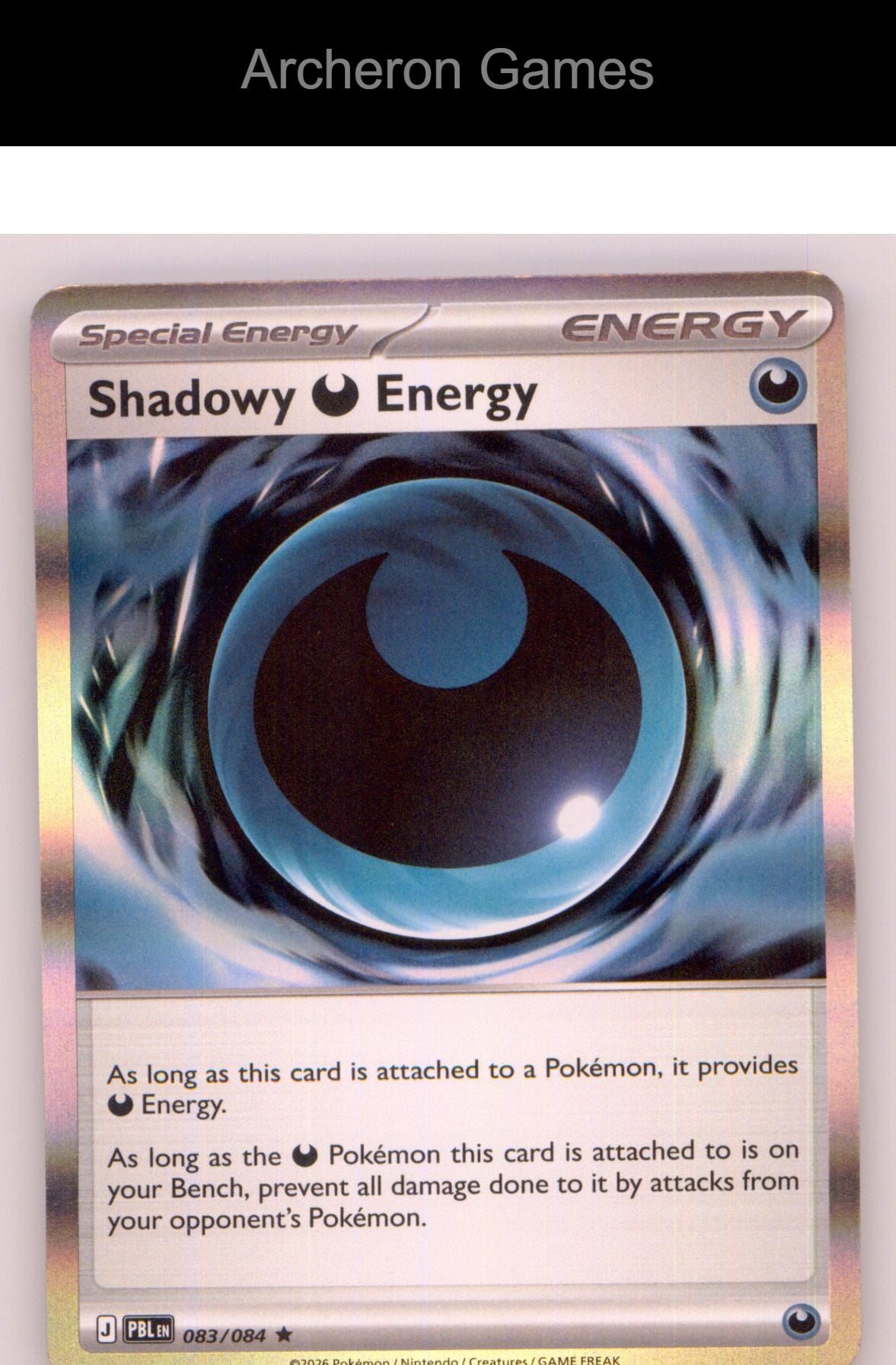 Pokemon Card Shadowy Darkness Energy ME05 083/084 HOLO R Pitch Black
