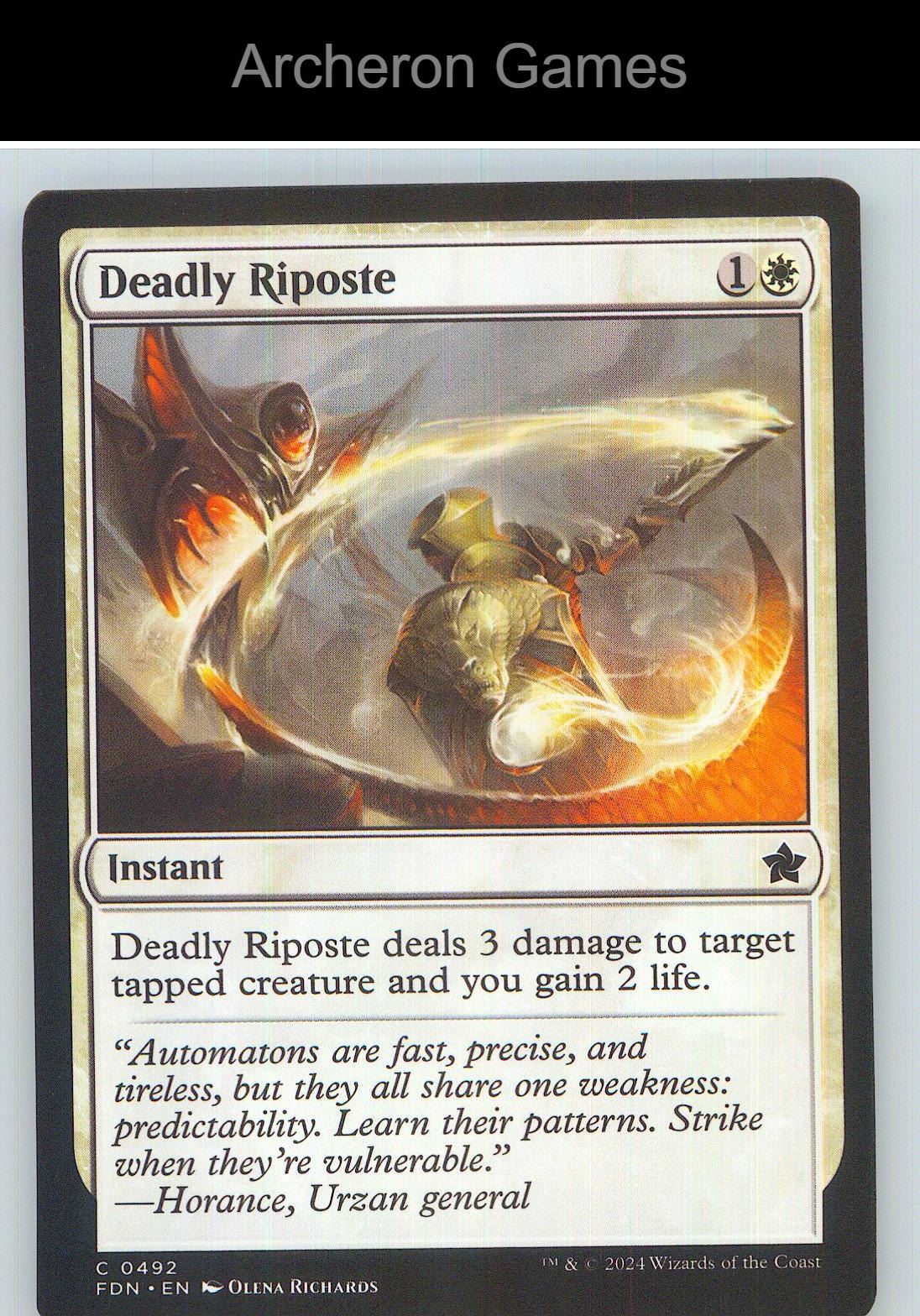 Deadly Riposte FDN 492 C MTG Card NM/EX+