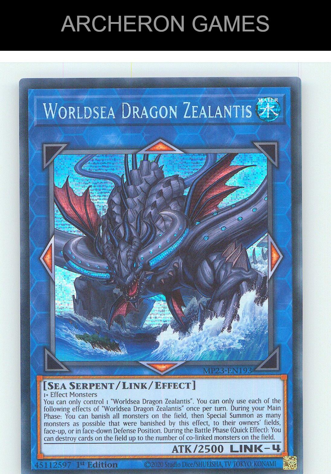 Worldsea Dragon Zealantis Prismatic Secret Rare YUGIOH Card 1st Edition