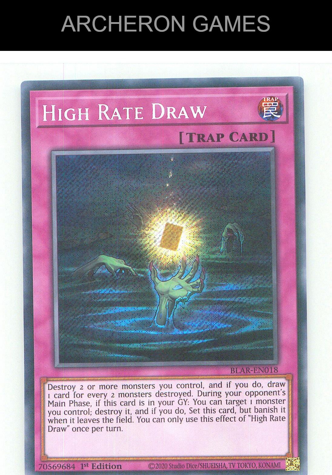 High Rate Draw SEC YUGIOH Card 1st Edition
