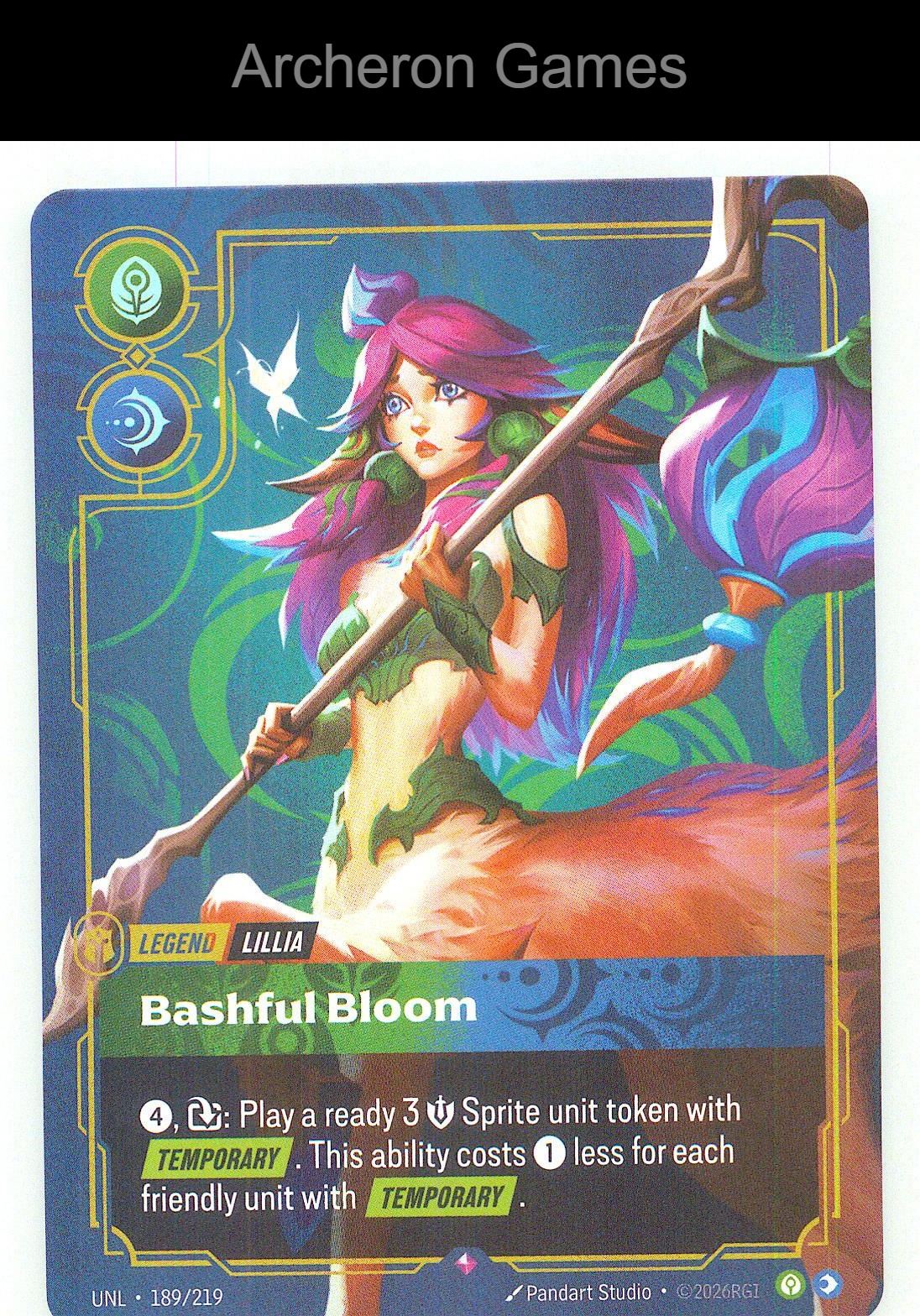 Lillia - Bashful Bloom UNL 189/219 R Unleashed Riftbound Card