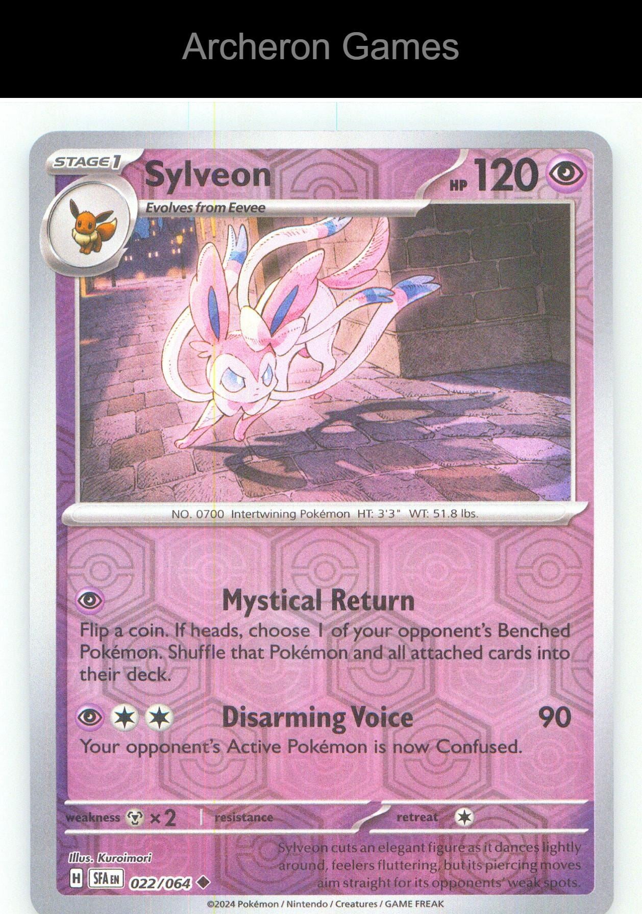 Pokemon Card Sylveon SFA 022/064 UC Shrouded Fable Reverse Holo