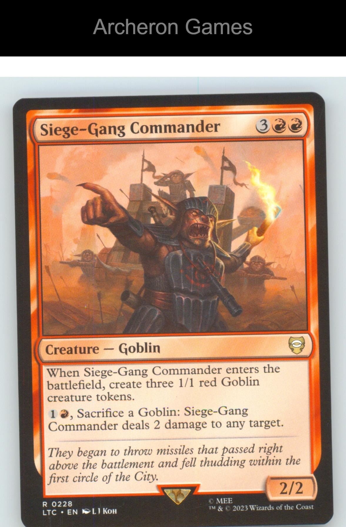 Siege-Gang Commander LTC 228 R MTG Card NM/EX+
