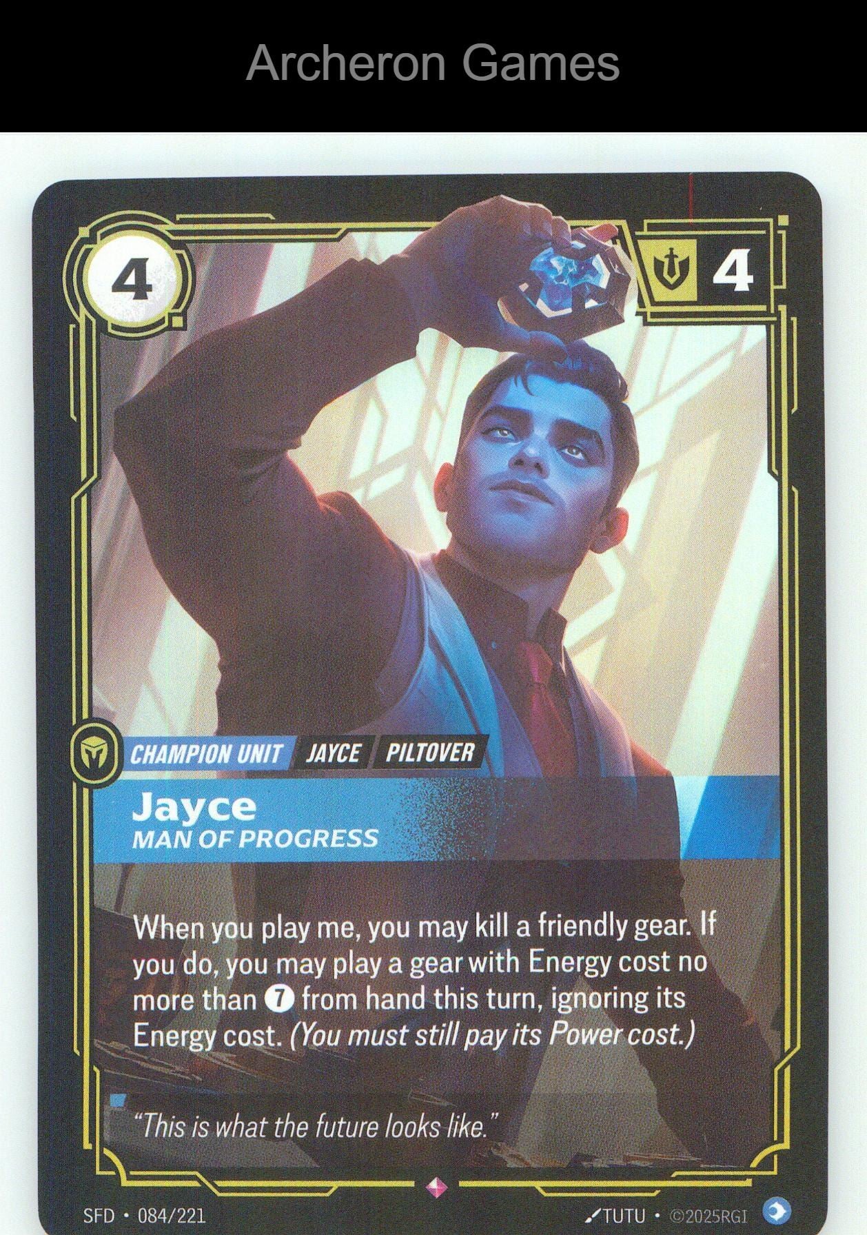 Jayce - Man of Progress SFD 084/221 R Spiritforged Riftbound Card Foil