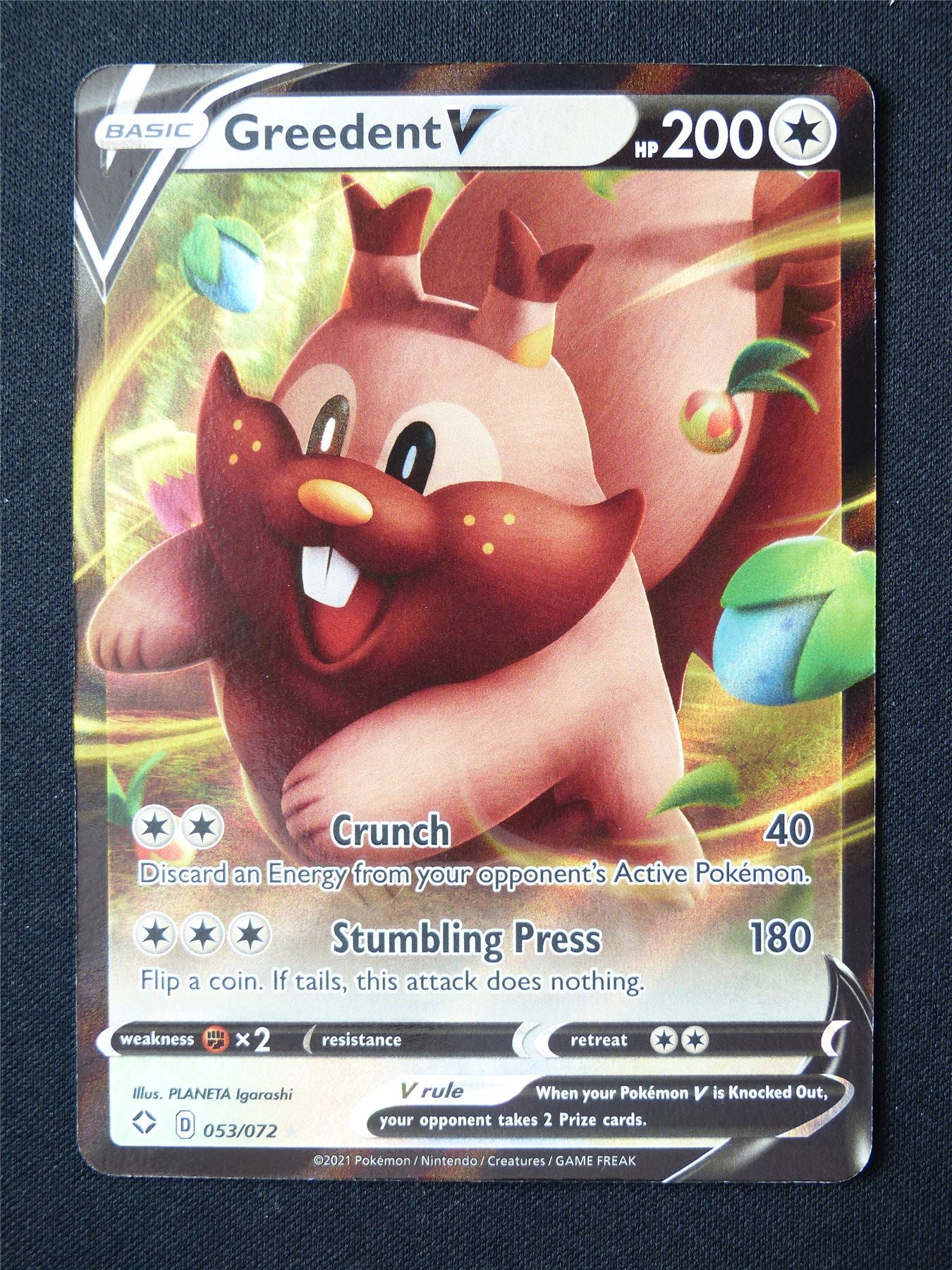 Greedent V 053/072 Holo - Pokemon Card #6PF