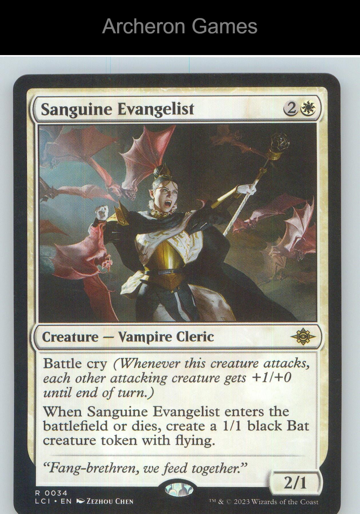 Sanguine Evangelist LCI 34 R MTG Card NM/EX+