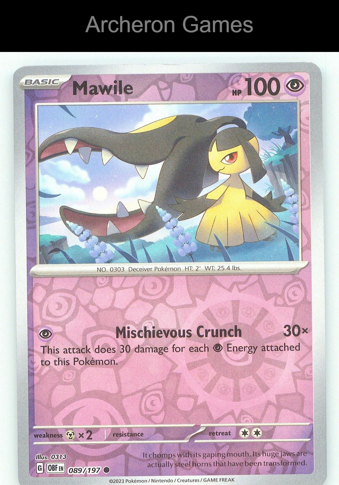 Pokemon Card Mawile OBF 089/197 C Obsidian Flames Reverse Holo