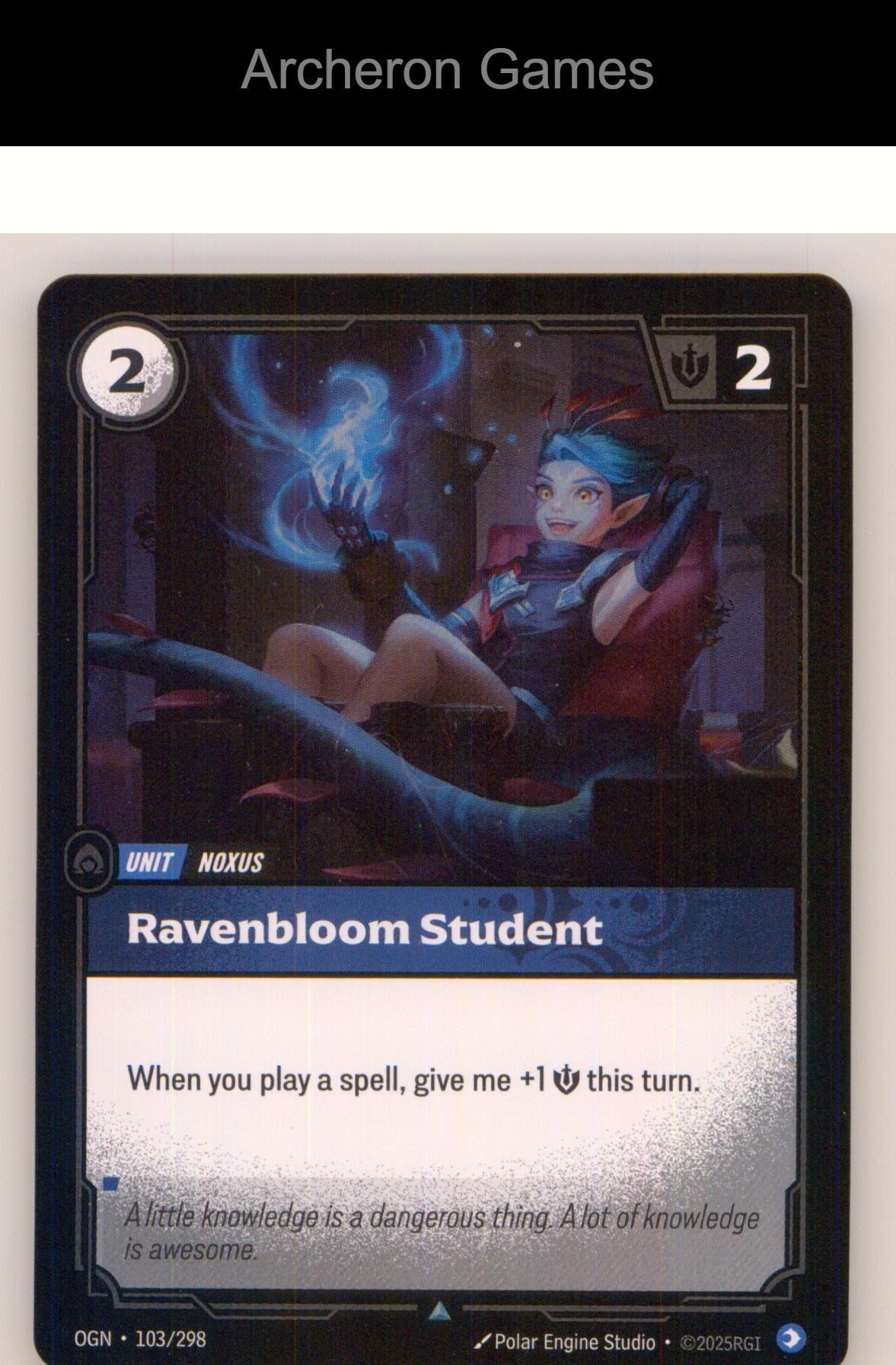Ravenbloom Student OGN 103/298 UC Origins Riftbound Card