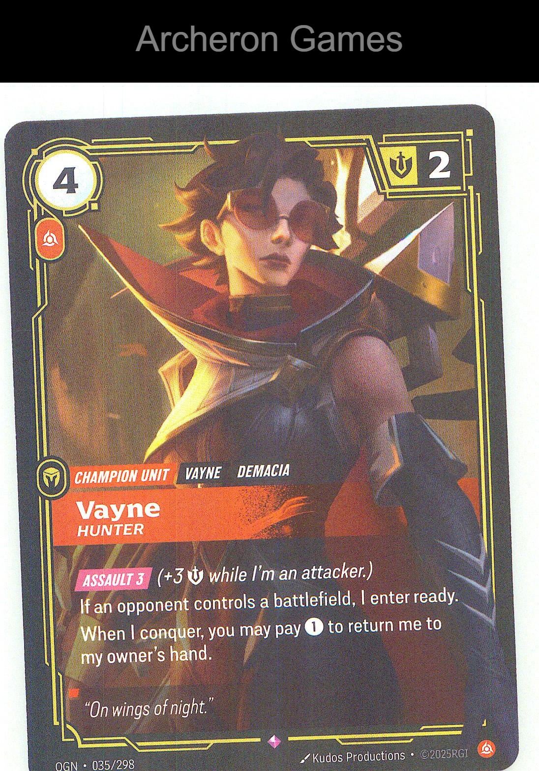 Vayne - Hunter OGN 035/298 R Origins Riftbound Card