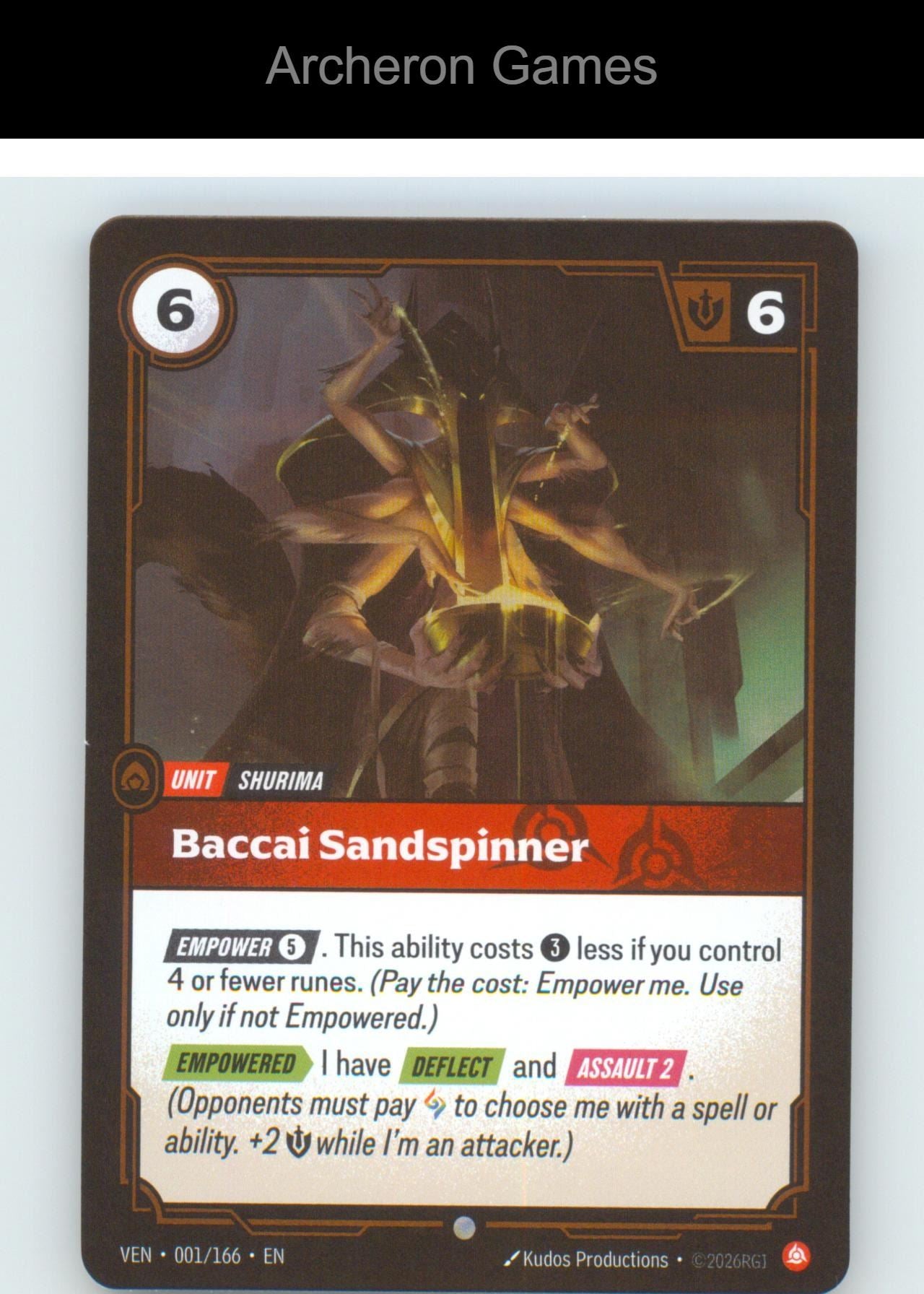 Baccai Sandspinner VEN 001/166 C Vendetta Riftbound Card Foil