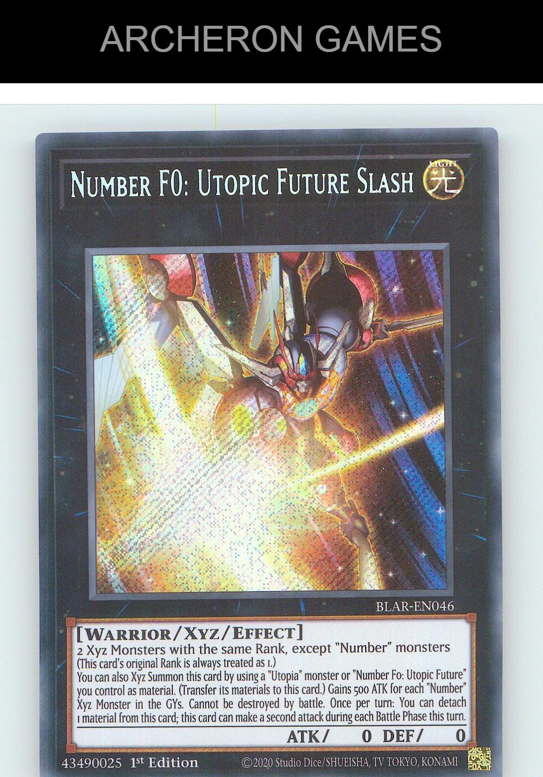 Number F0: Utopic Future Slash SEC YUGIOH Card 1st Edition