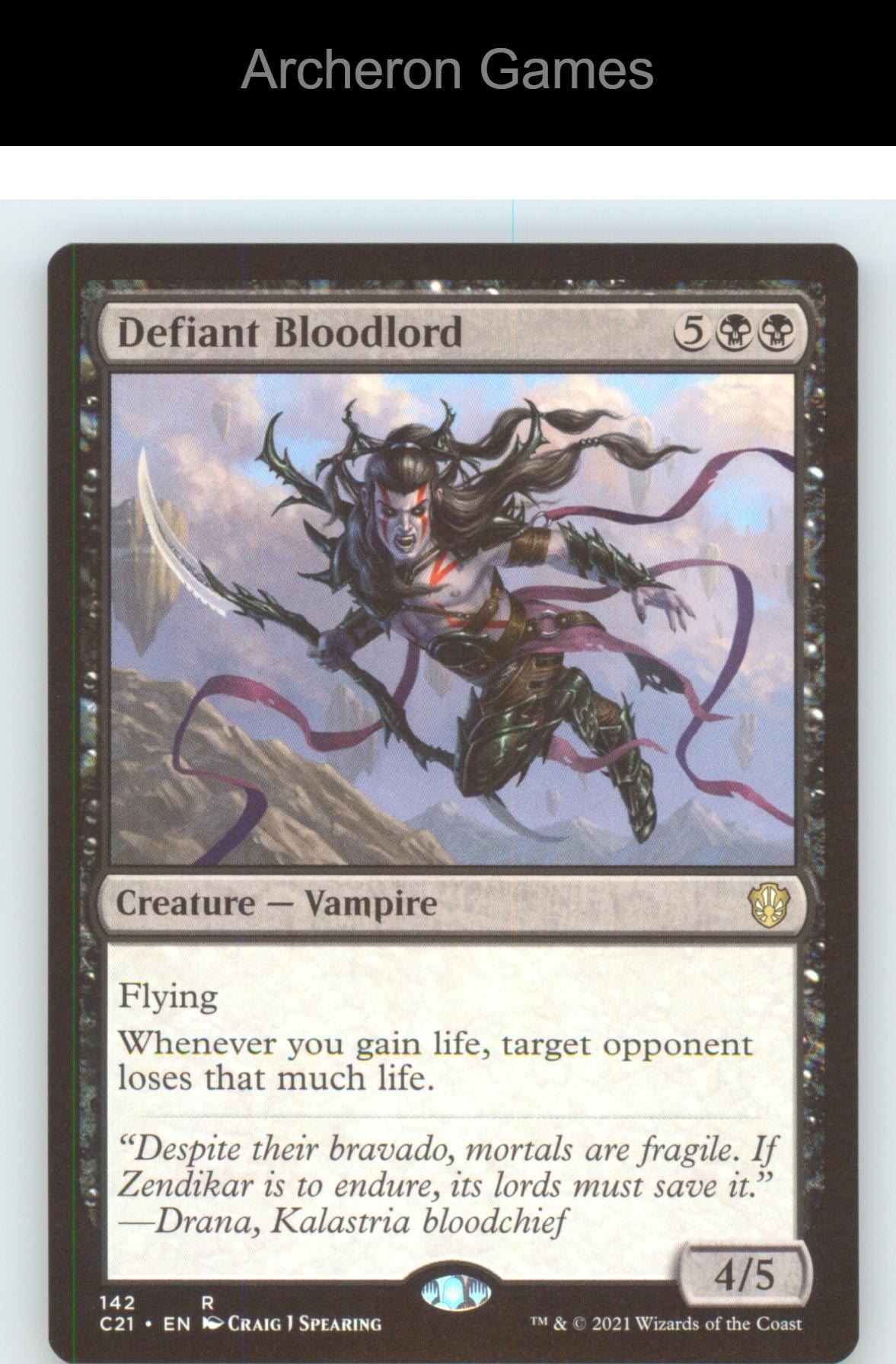 Defiant Bloodlord C21 142 R MTG Card NM/EX+