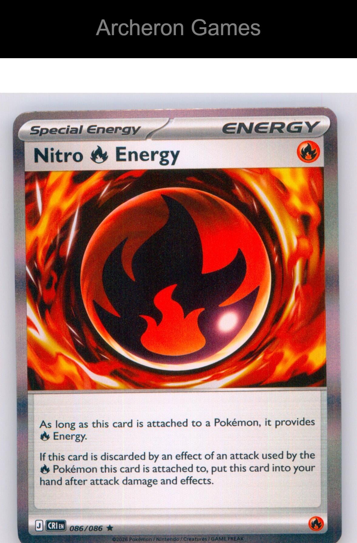 Pokemon Card Nitro R Energy ME04 086/086 HOLO R Chaos Rising
