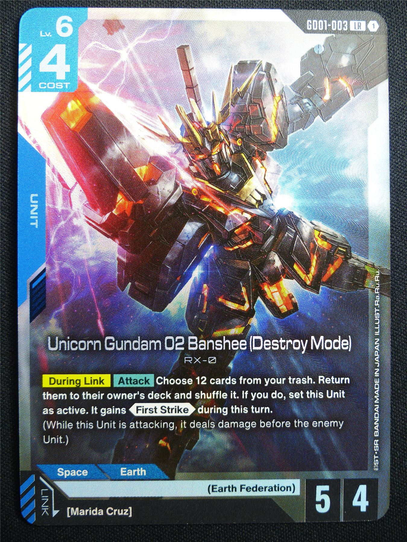 Unicorn Gundam 02 Banshee Destroy Mode GD01-003 LR Foil - Gundam Card #47R
