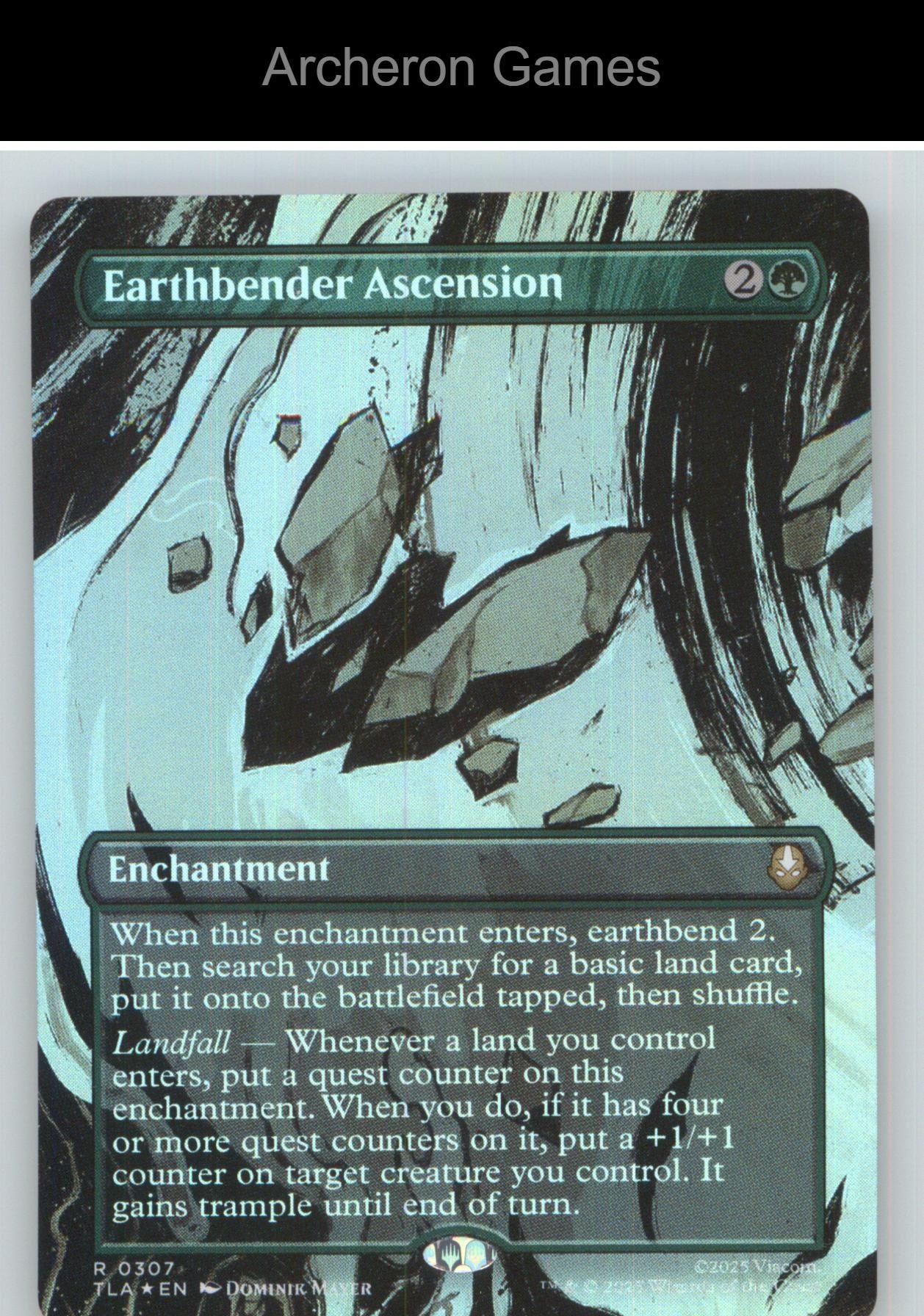 Earthbender Ascension (Borderless) TLA 307 R MTG Card NM/EX+ Foil