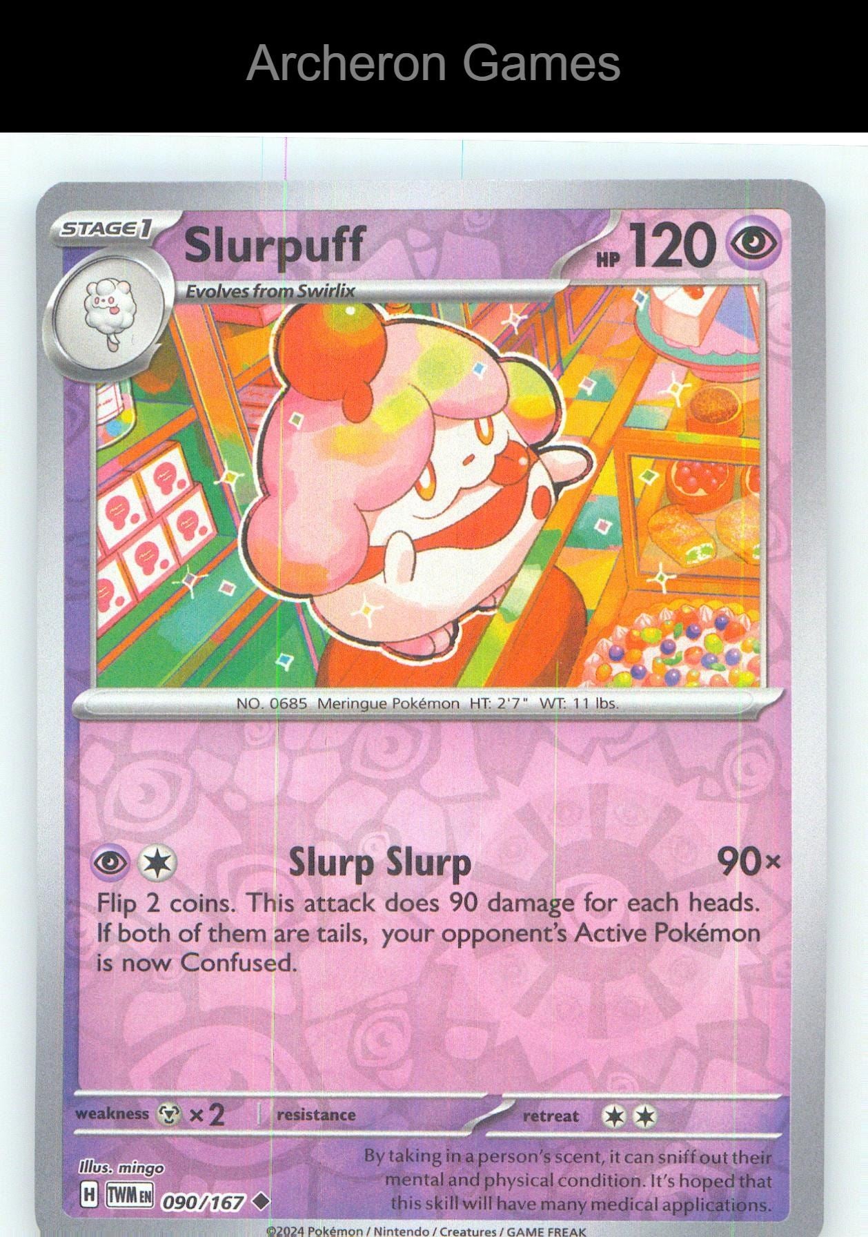 Pokemon Card Slurpuff TWM 090/167 UC Twilight Masquerade Reverse Holo