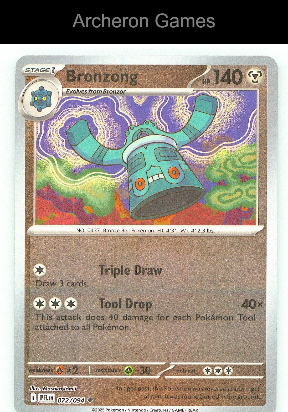 Pokemon Card Bronzong PFL 072/094 UC Phantasmal Flames Reverse Holo