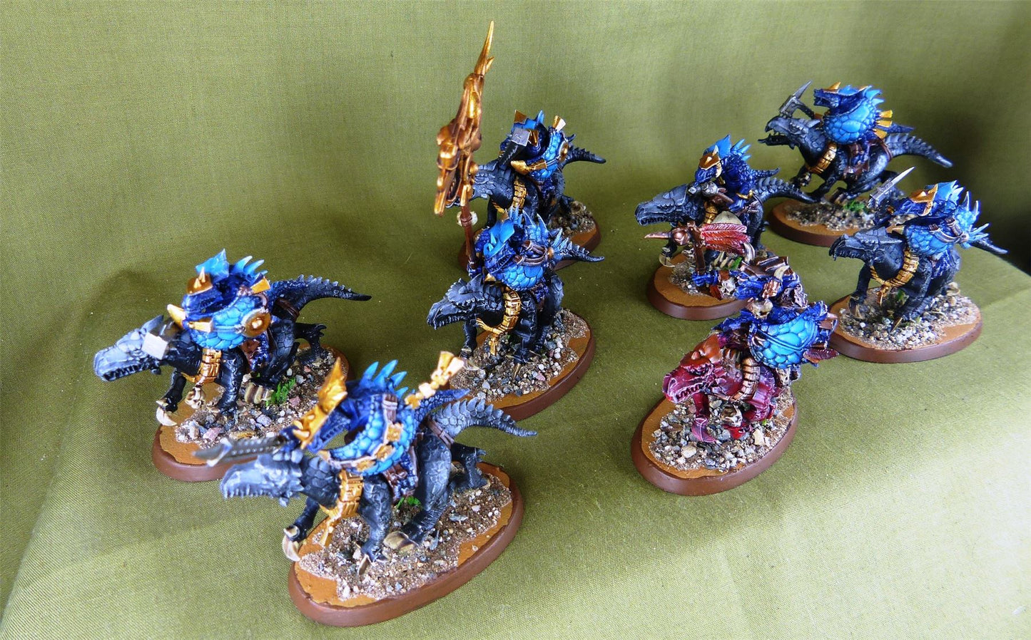 SAURUS WARRIORS cold ones -Seraphon-Painted - Warhammer AoS 40k #NZ